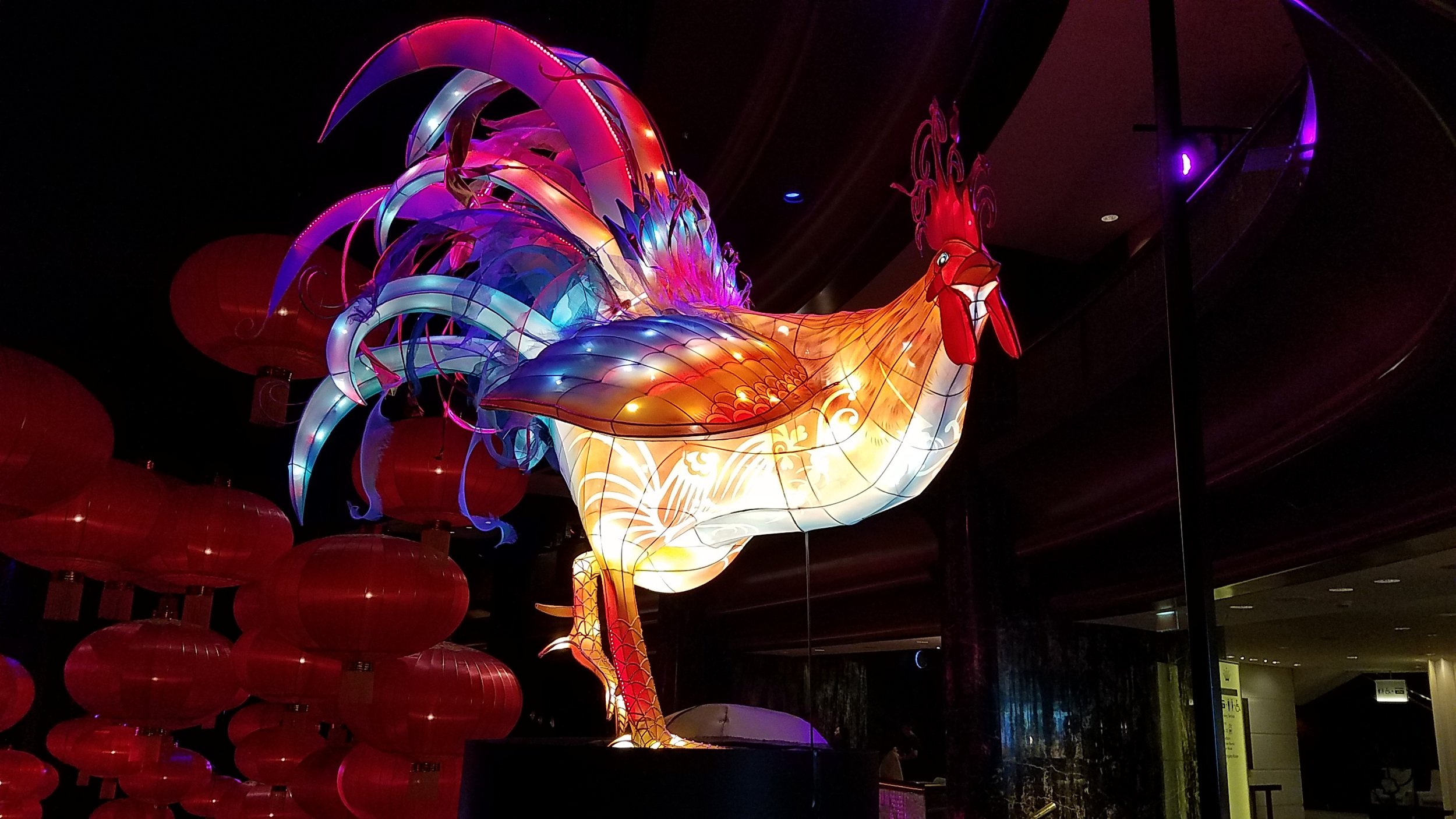 The rooster, part of the Zodiac Spectacular at Crown Towers in Melbourne, Australia.