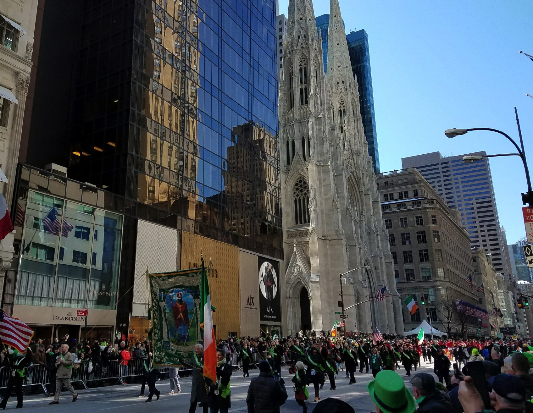 The St. Patrick's Day Parade on 5th Avenue in New York City.