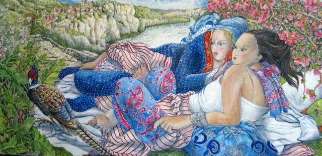 &nbsp;   &nbsp;Welcome to the portfolio of paintings of artist Nerida de Jong . Nerida offers carefully observed tableaux with a dreamlike and intimate peep into the lives&nbsp;of&nbsp;&nbsp;her subjects. Her inspiration draws on her early days in Australia,the Cook Islands and Fiji and then later&nbsp;from her time in St Cirq Lapopie in France as well as the beautiful Greek Island of Skopelos. She now works in Queensland, Australia. Nerida works with acrylic on canvas or watercolour on handmade paper.