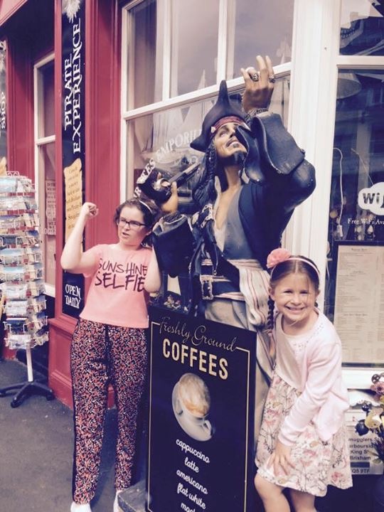 My daughter and my sister outside the pirate museum, a great local history in a beautiful place.