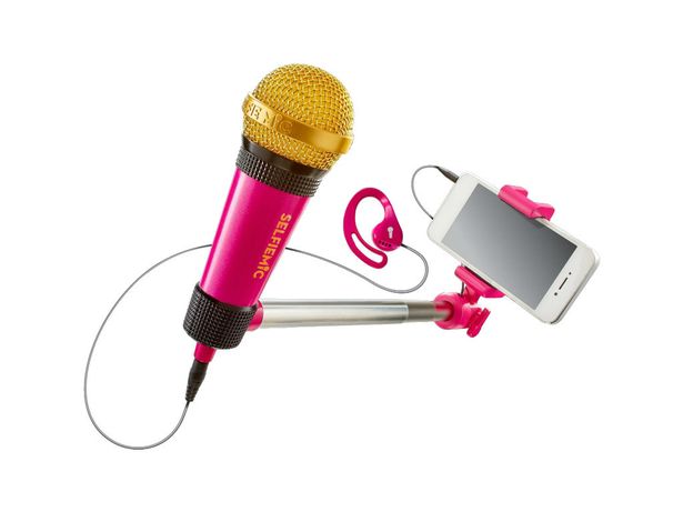 Selfie Mic £19.99 Sing along to pop tracks from the likes of Justin Bieber, Taylor Swift and many more using the free StarMaker singing app. Kids can create their own music videos by recording themselves and sharing with friends.