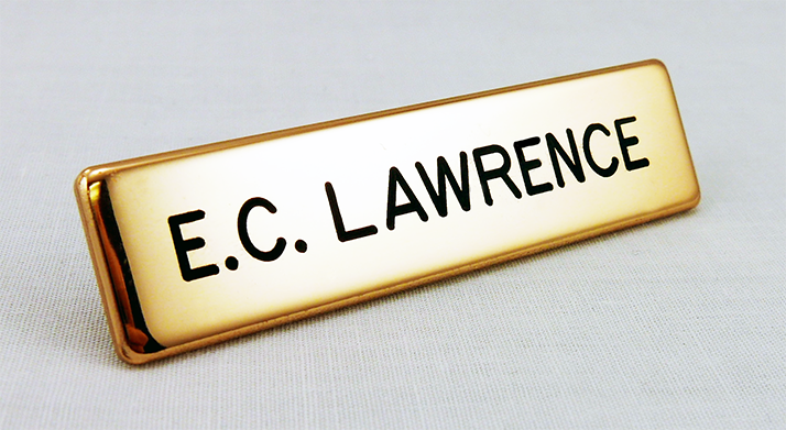 5/8" x 2-1/2" Brass Name Badge