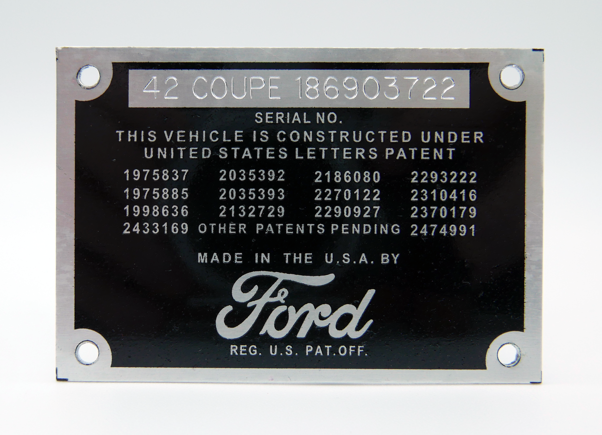 FORD Serial Number Plate