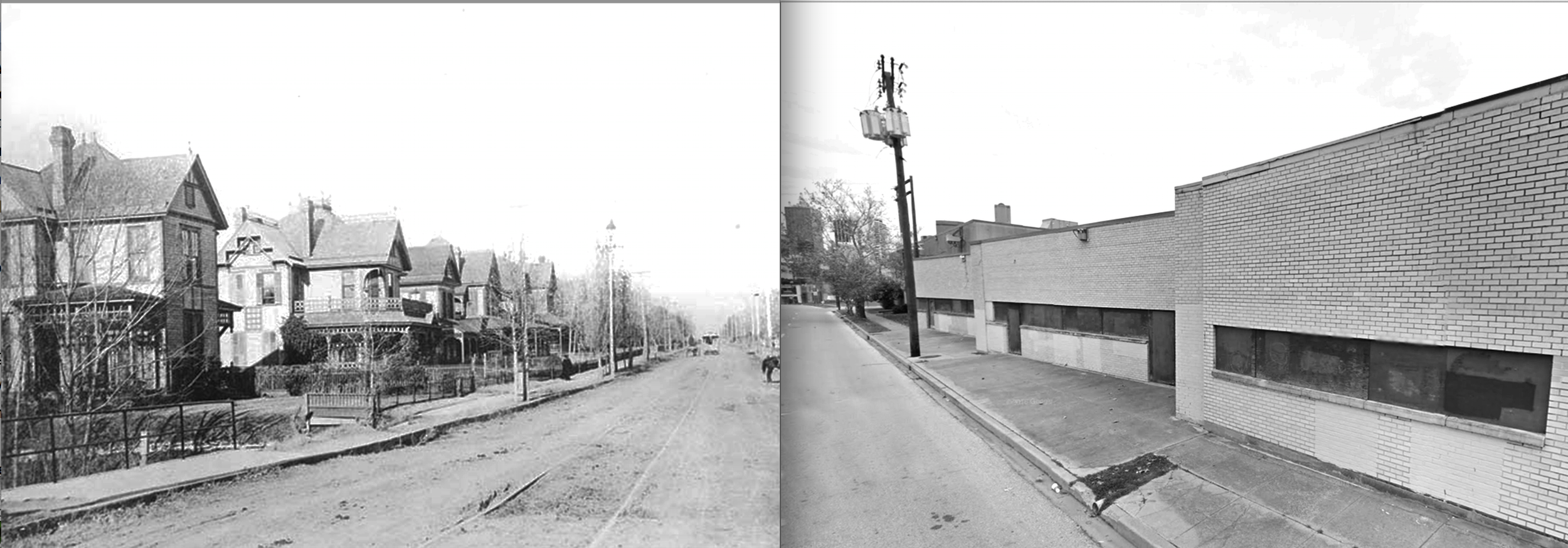 Left: Akard St. 1895Right: Akard St. 2016