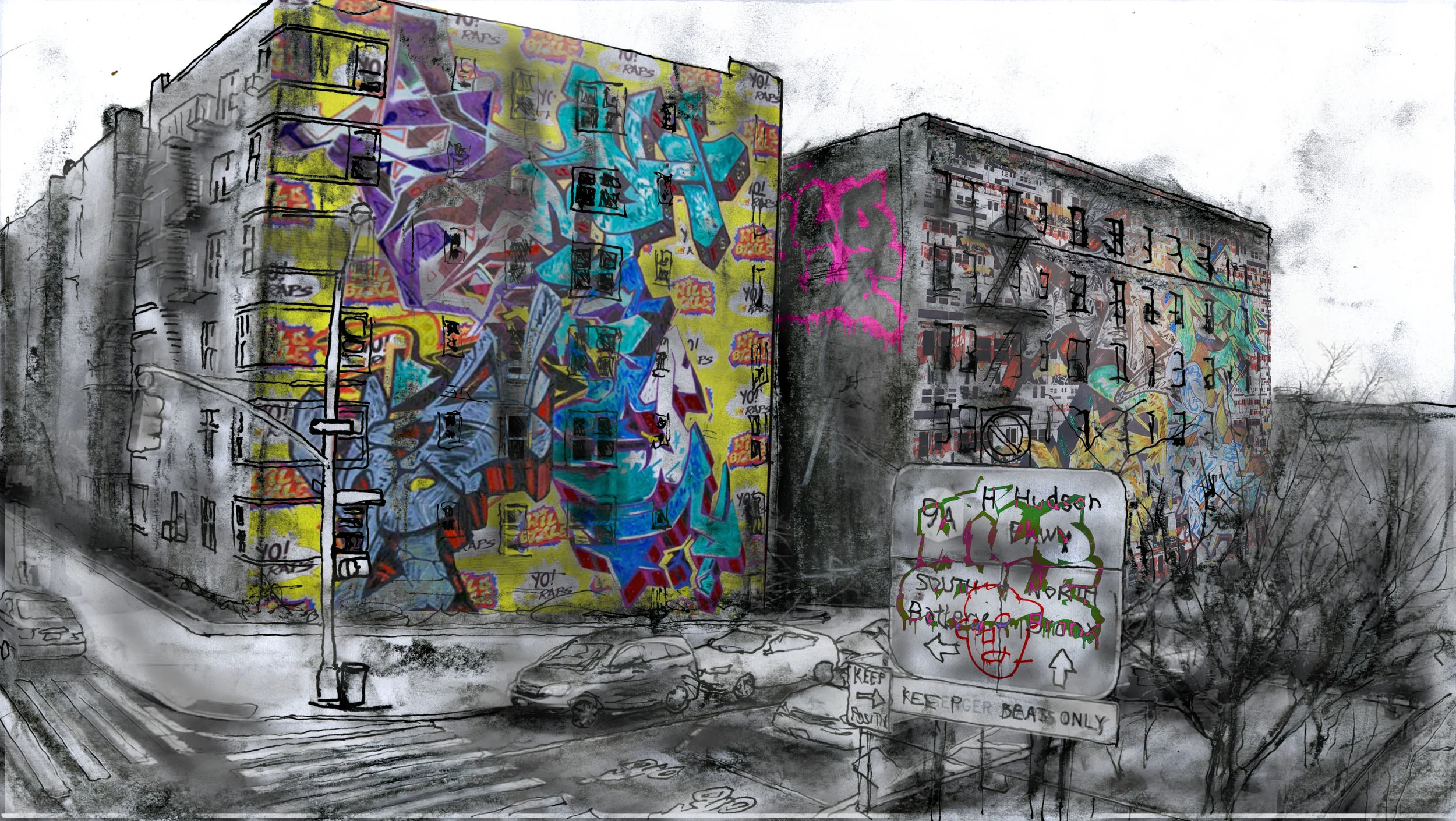Background for music video: "The Balance" by Vex Ruffin ft. Fab 5 Freddy