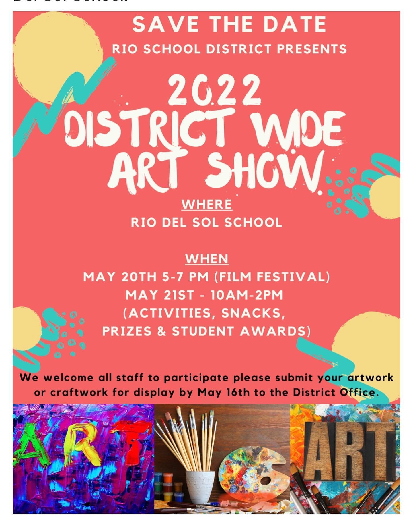 Please come to this everyone. District wide art show w some seriously talented young artists! All are welcome.