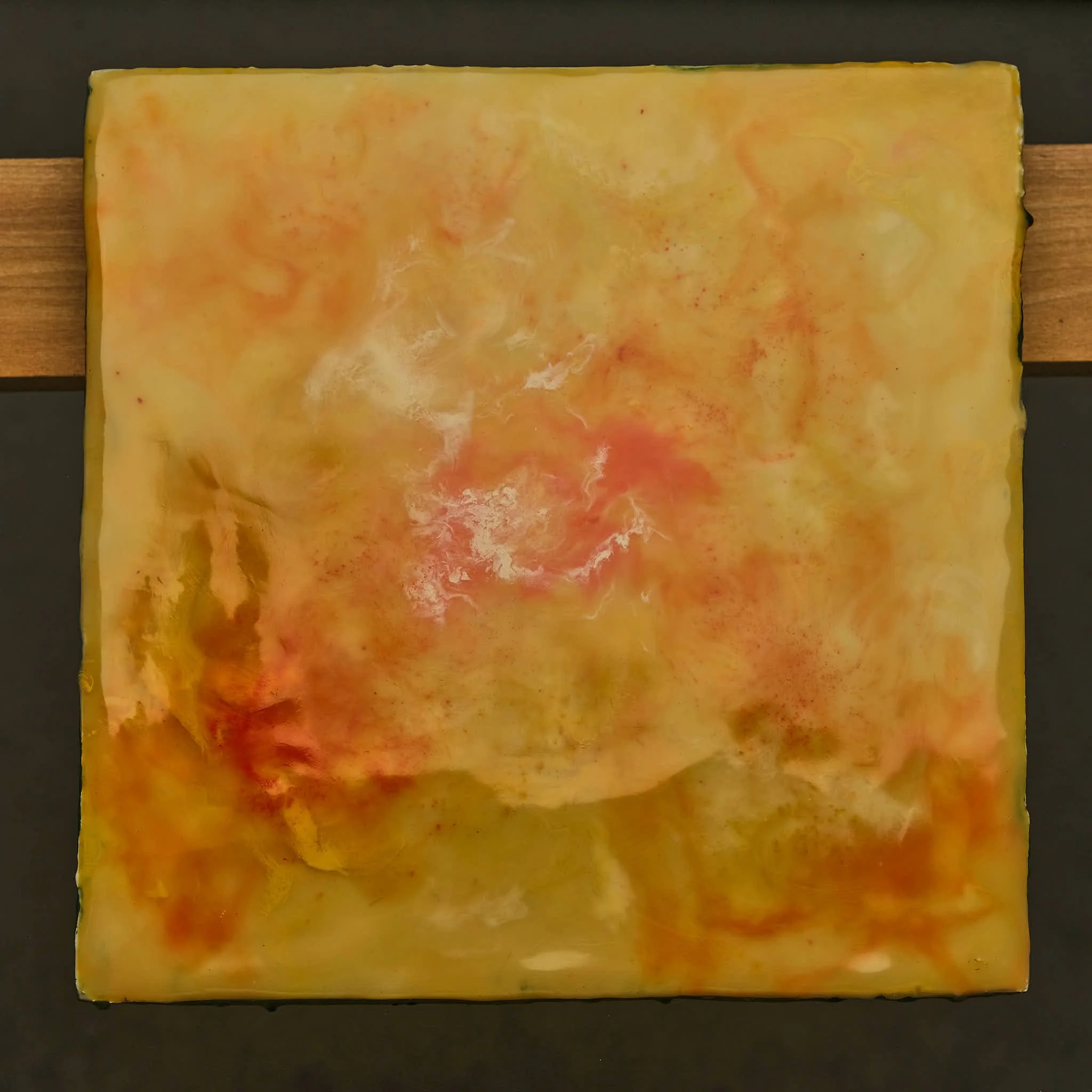 Amber and Coral — 12 × 12 inches