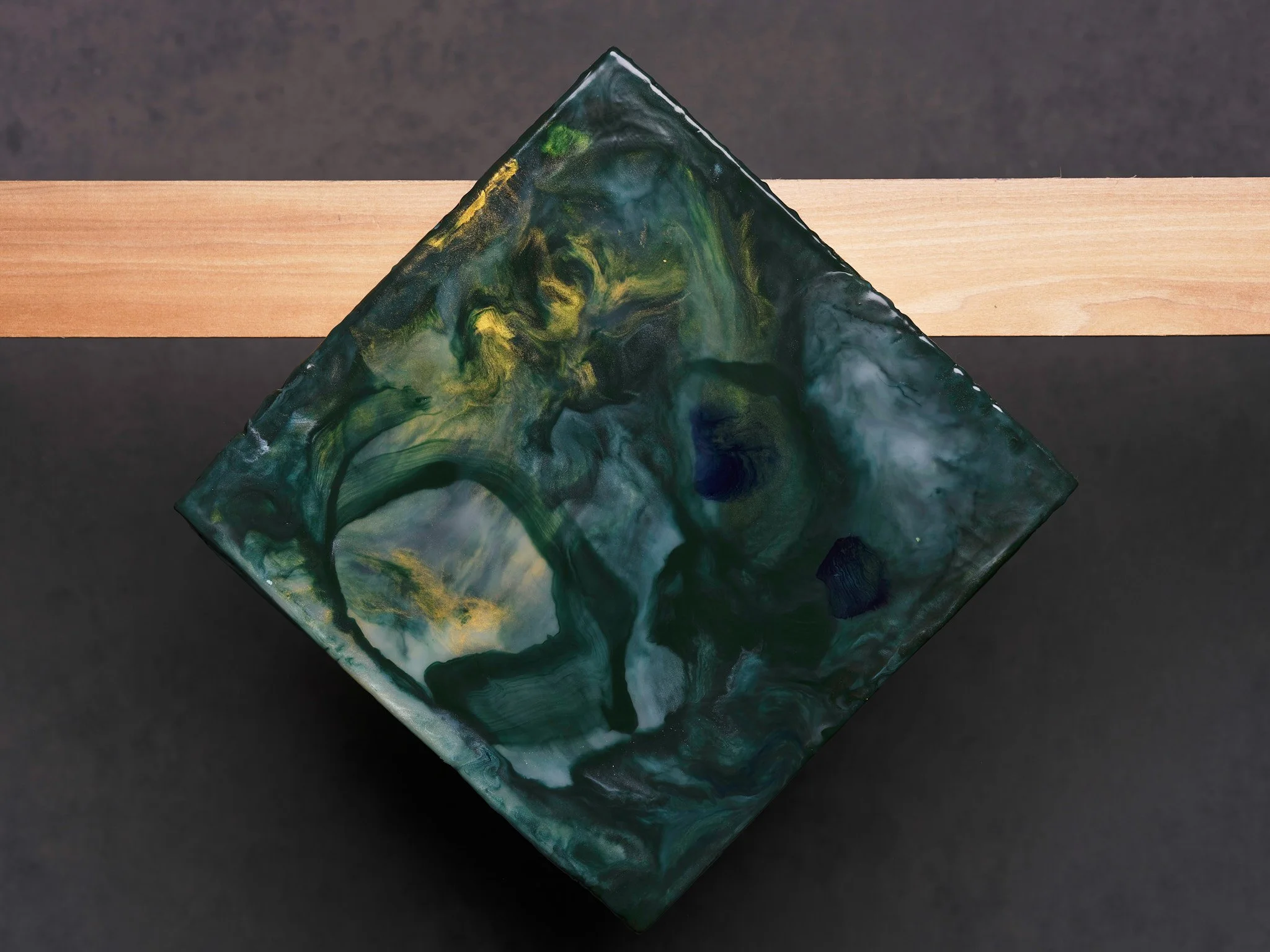 Deep Green and Teal — 12 × 12 inches