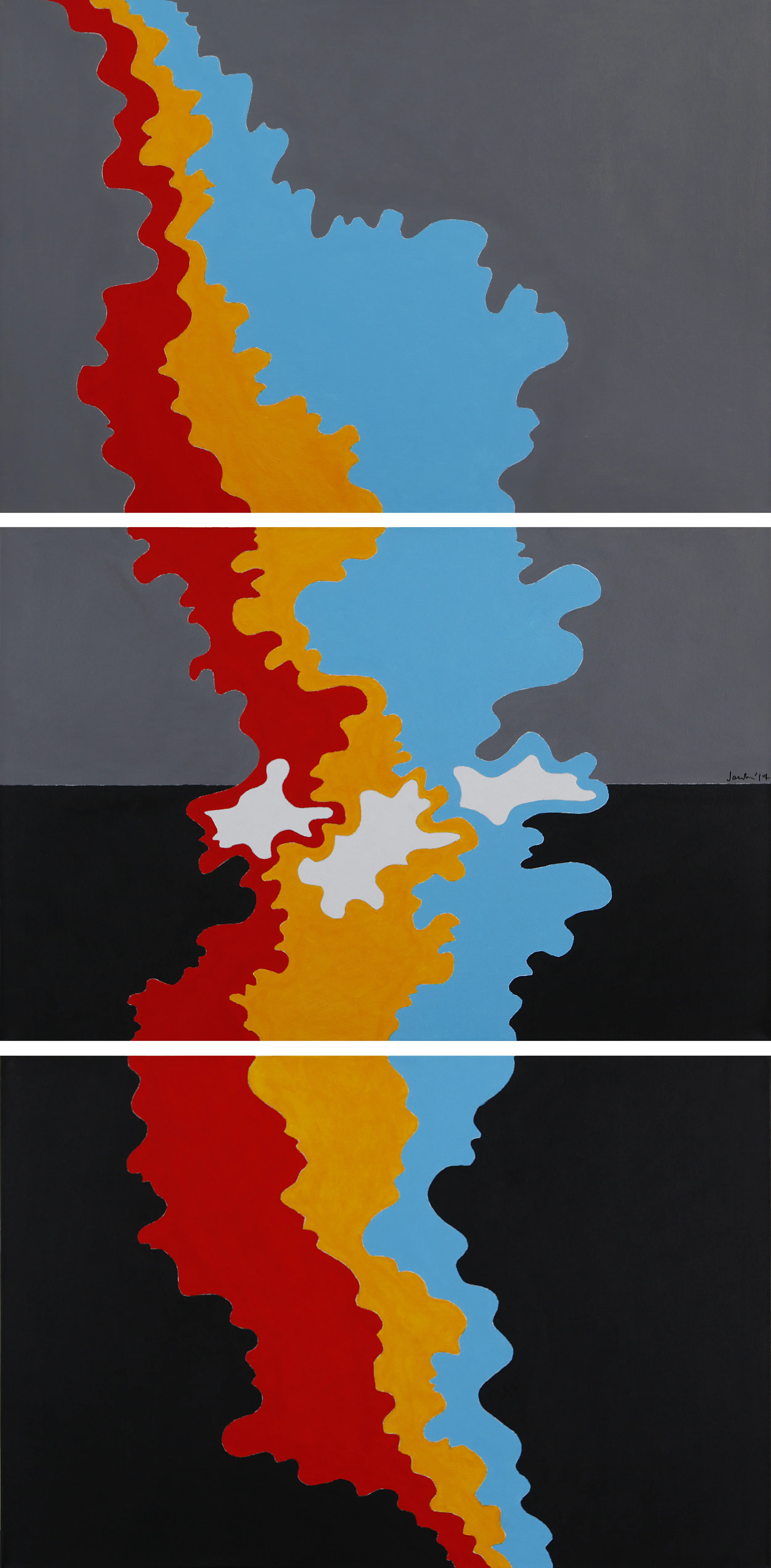 Release x3, Each panel 24"x36", 2014