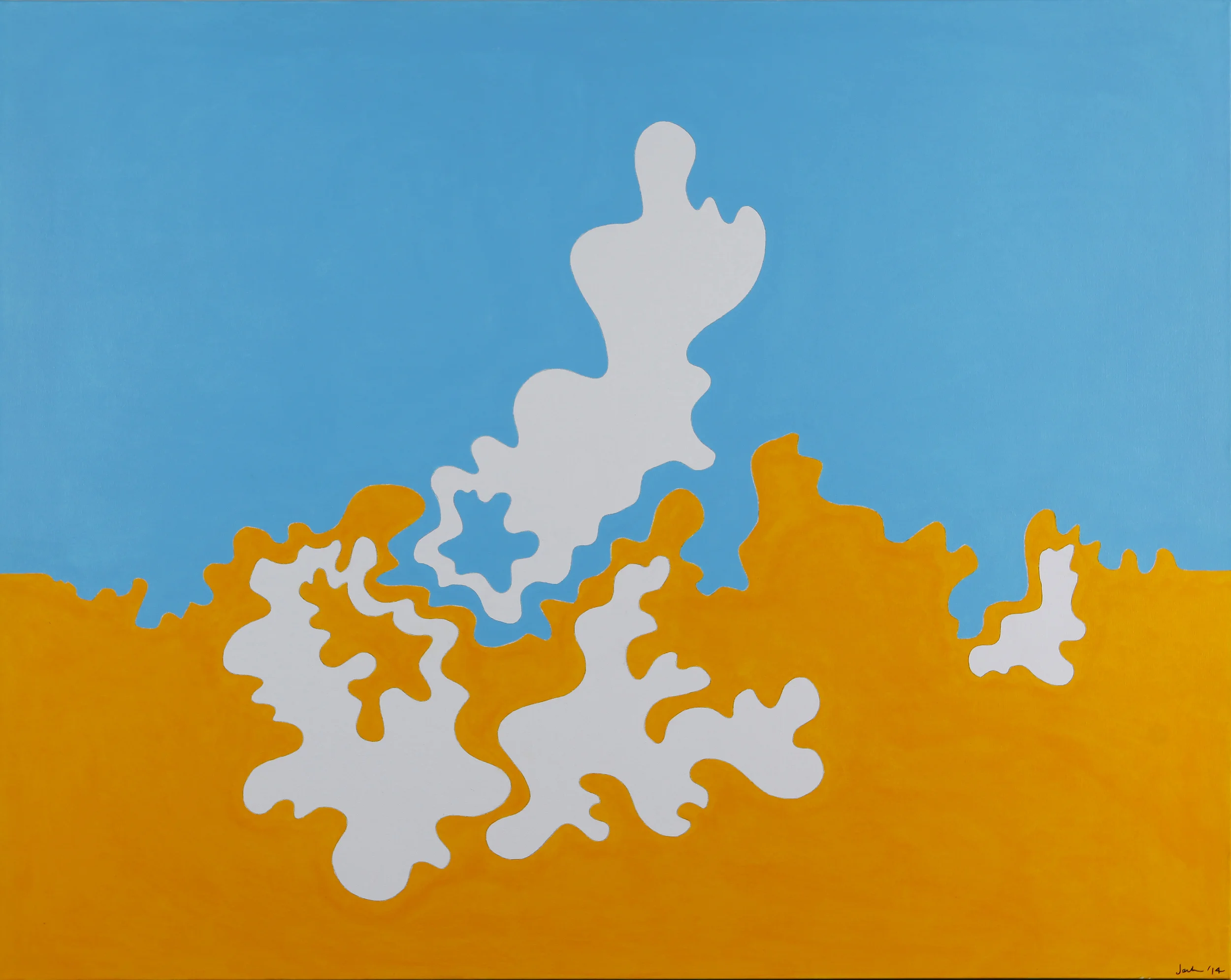 Morphed Horizon Blue and Yellow, 60"x48", 2014