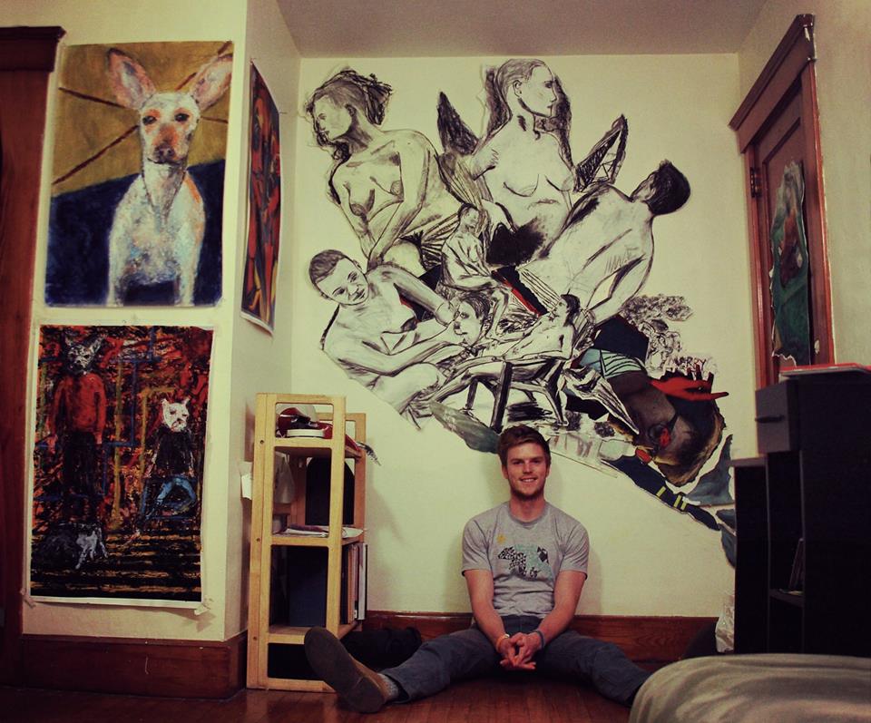 Albrecht with some of his works. 