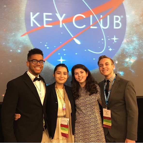 The 2017-2018 Carolinas District Key Club Executive Board. (From left to right) Avery Freeman, District Treasurer, Isabelle Salzmann, District Secretary, Katie McNiffe, District Governor, Kyle Ingram, District Editor