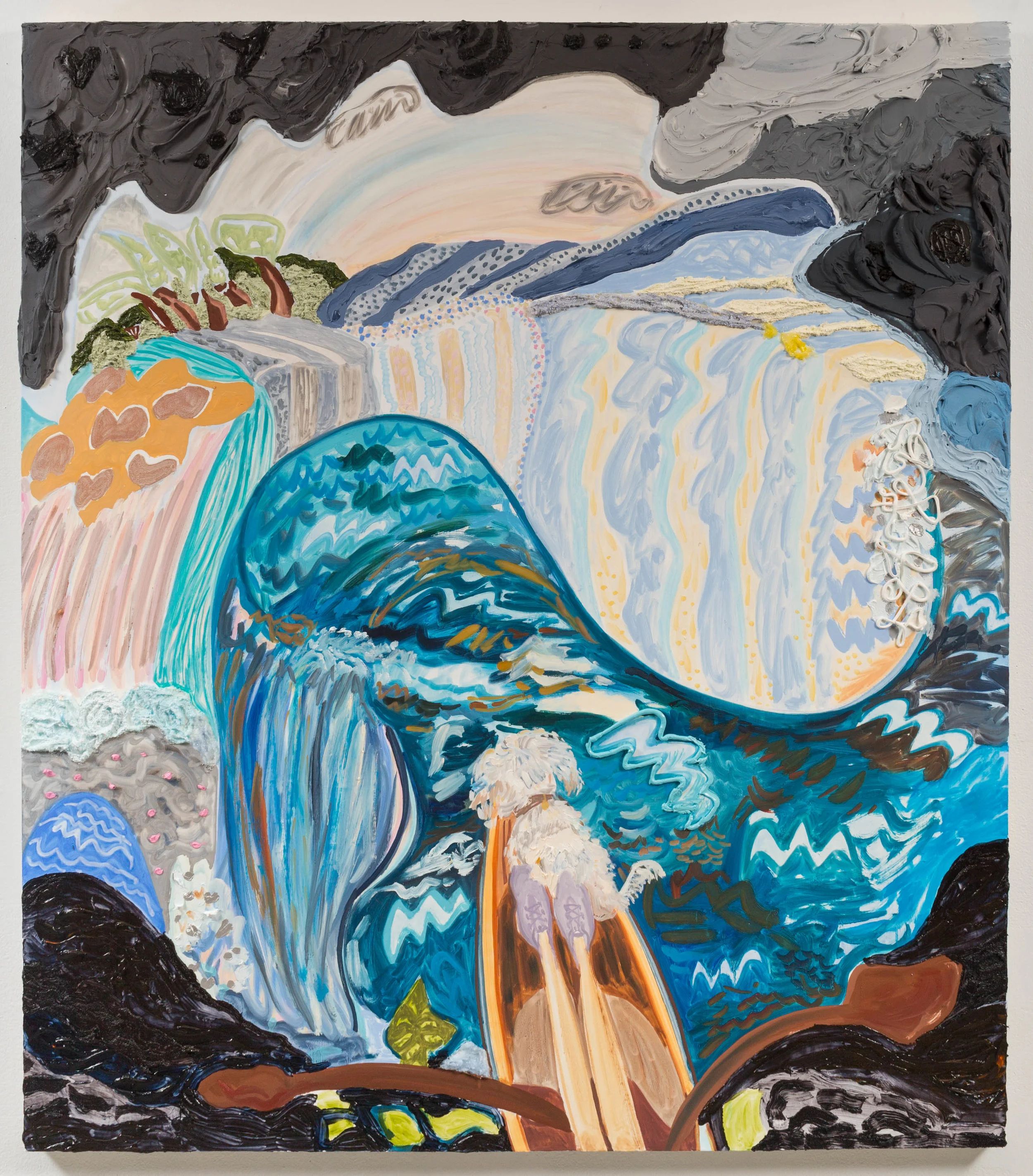 🛶, 2017 Oil, acrylic made from dispersions, and Flashe on canvas, 42" x 48"