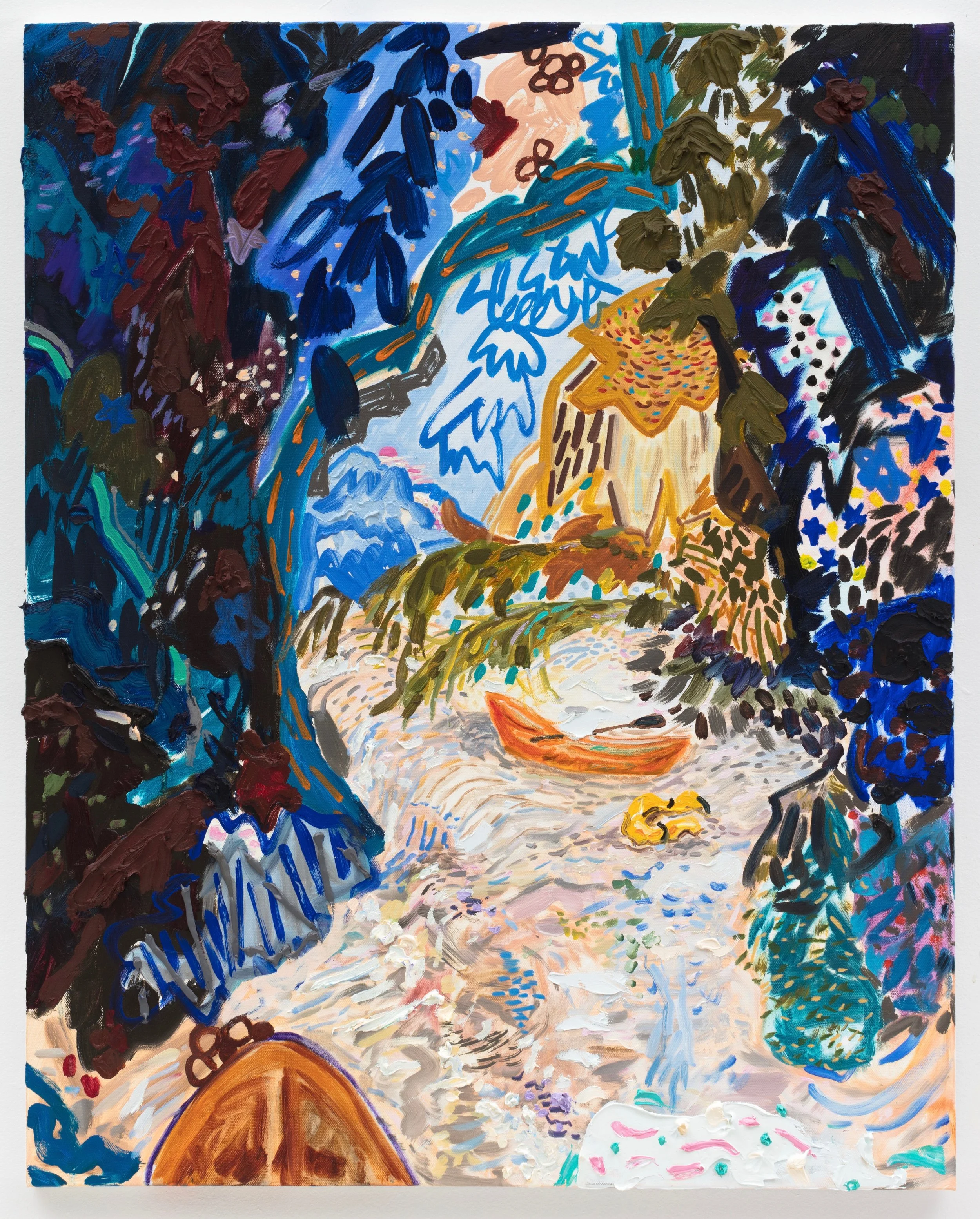 Missed Call II, 2018 Oil and Flashe on canvas, 30" x 40"