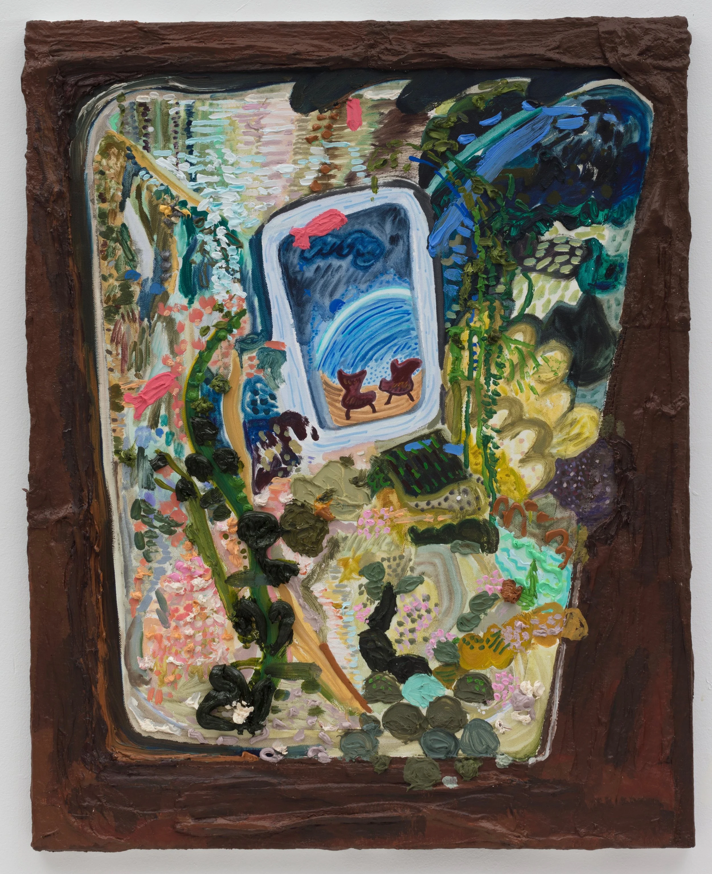 Aquarium III, 2018 Oil and acrylic on canvas, 30” x 40”