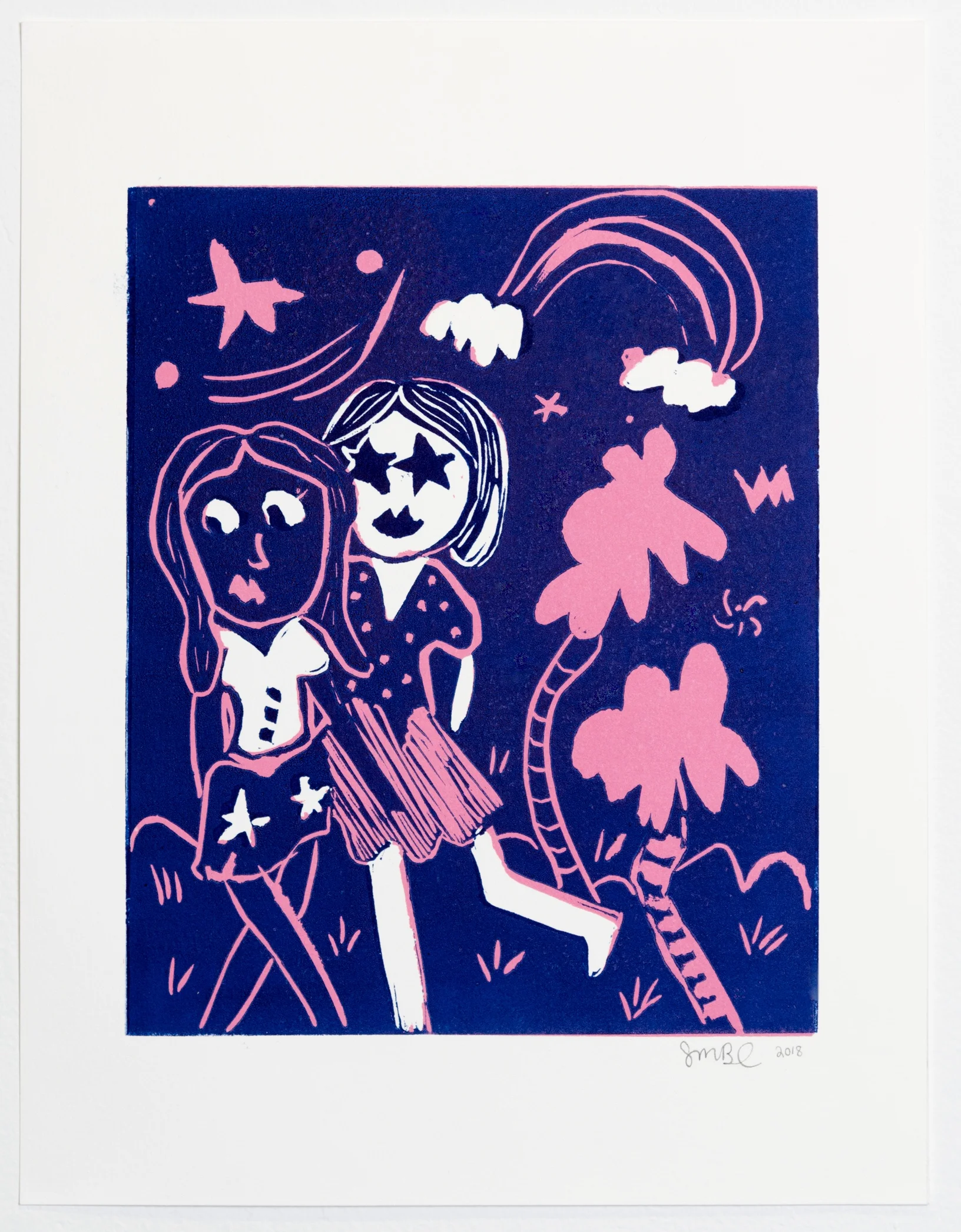 You, Me, Two Trees, 2018 Linocut, 11” x 14” Edition: tbd
