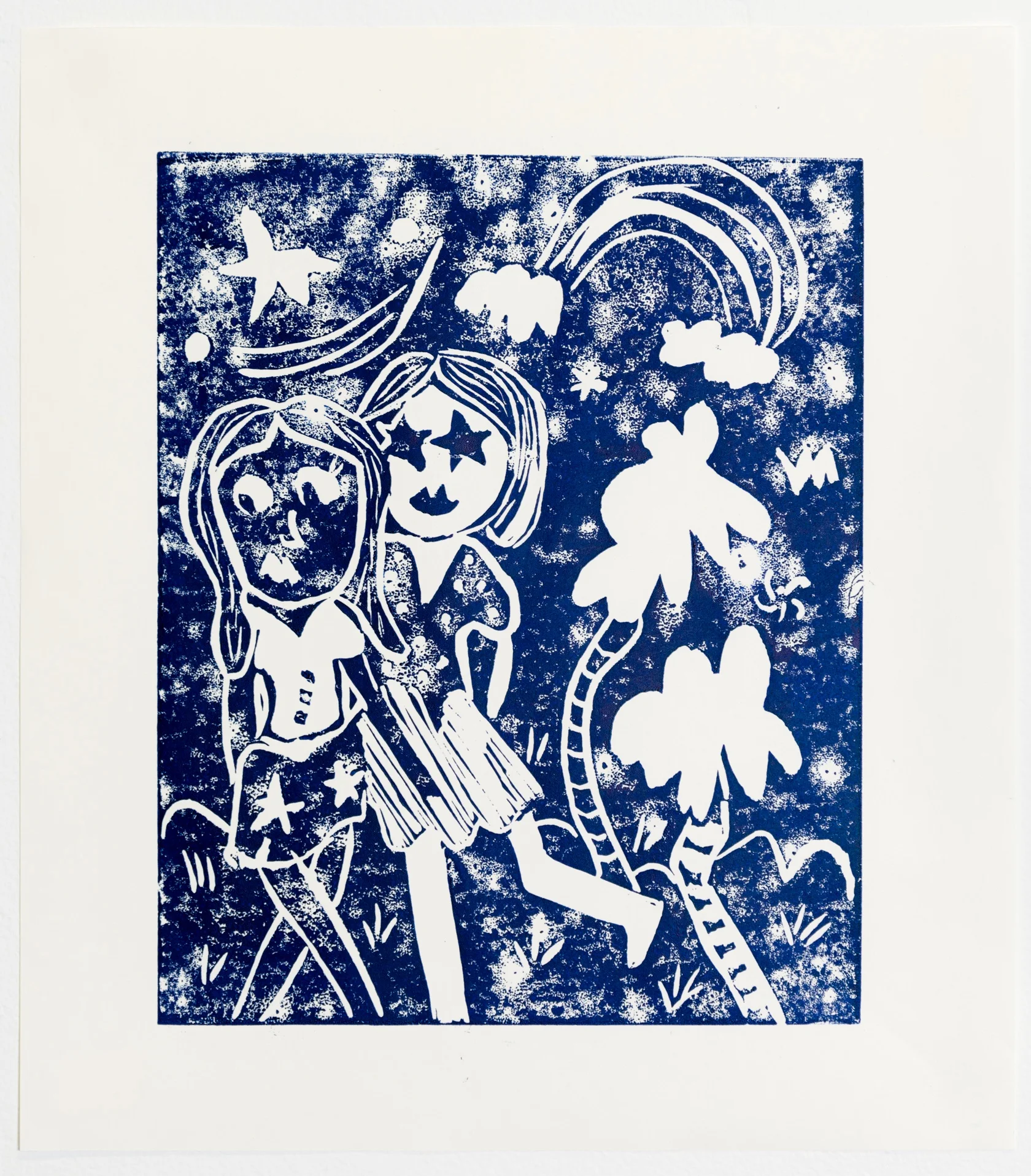You, Me, Two Trees II, 2018 Linocut, 11” x 14” Edition: mono