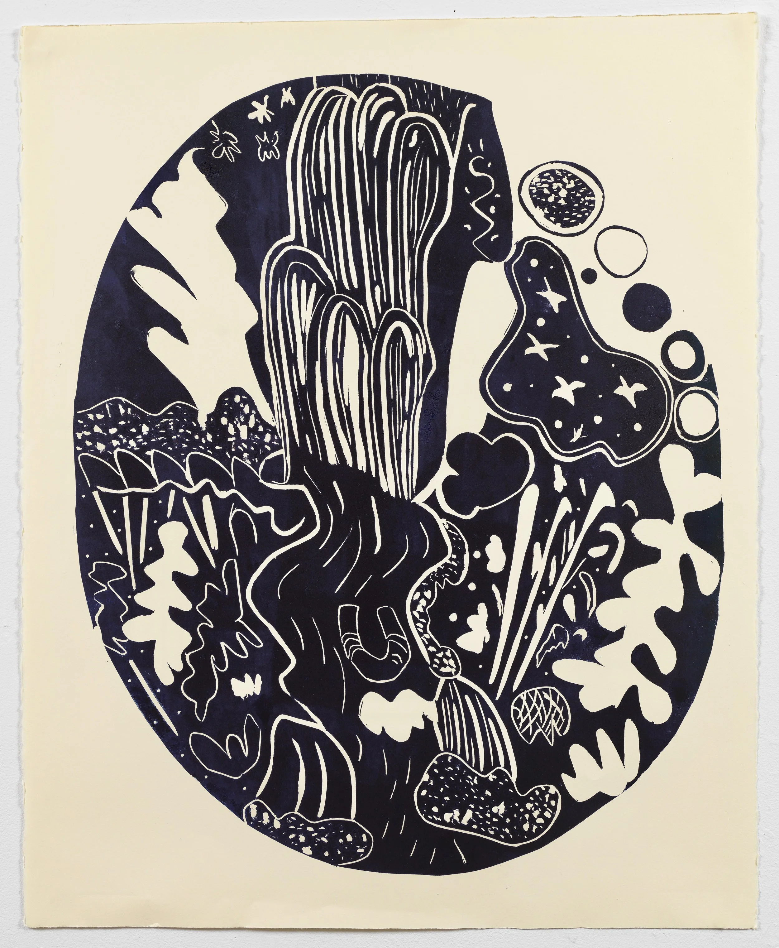 Missed Call III, 2018 Linocut, 26” x 32” Edition: tbd
