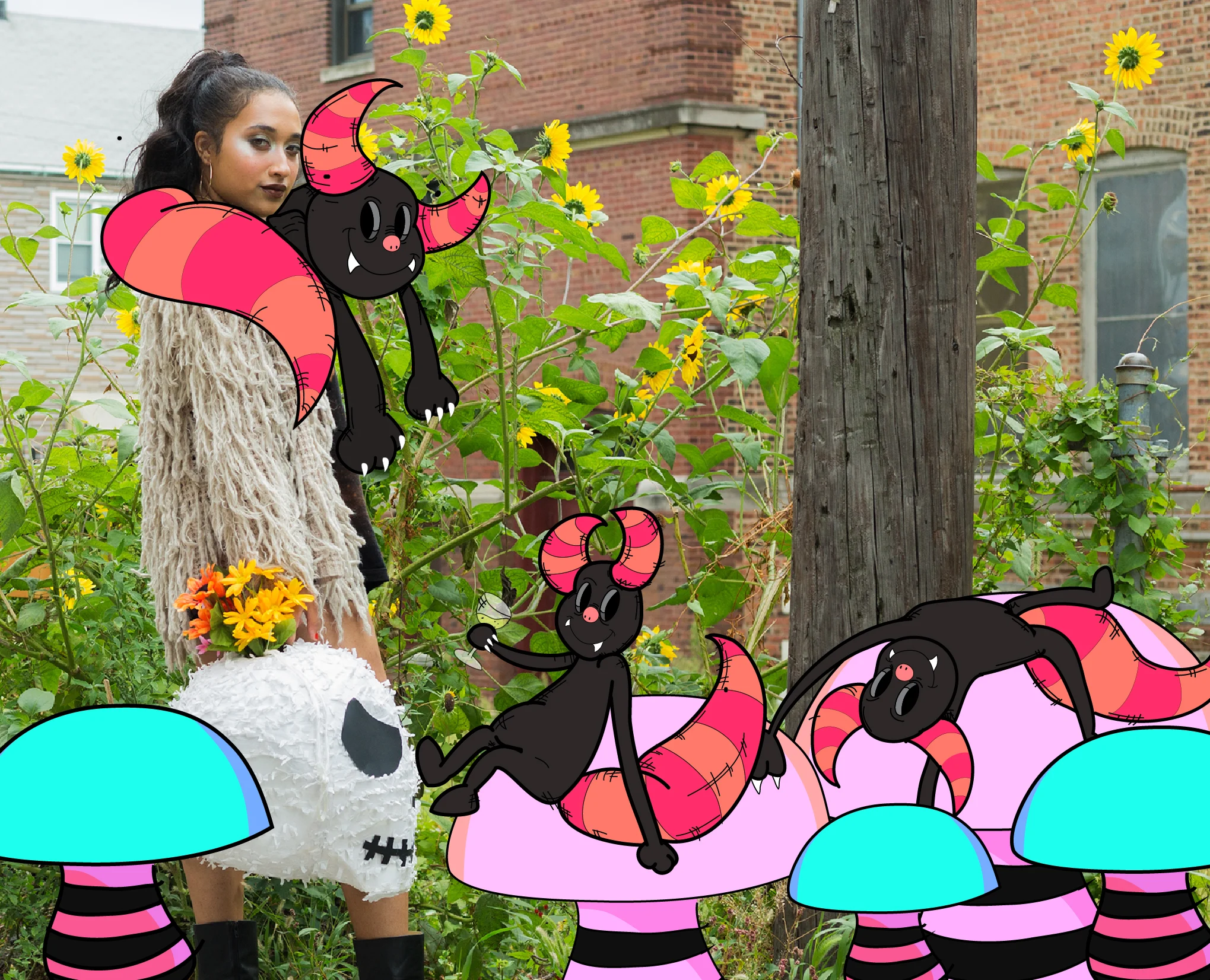 —photo by Jiayue Yu | makeup by Mollie Akhavan | Illustration by Mia Lee