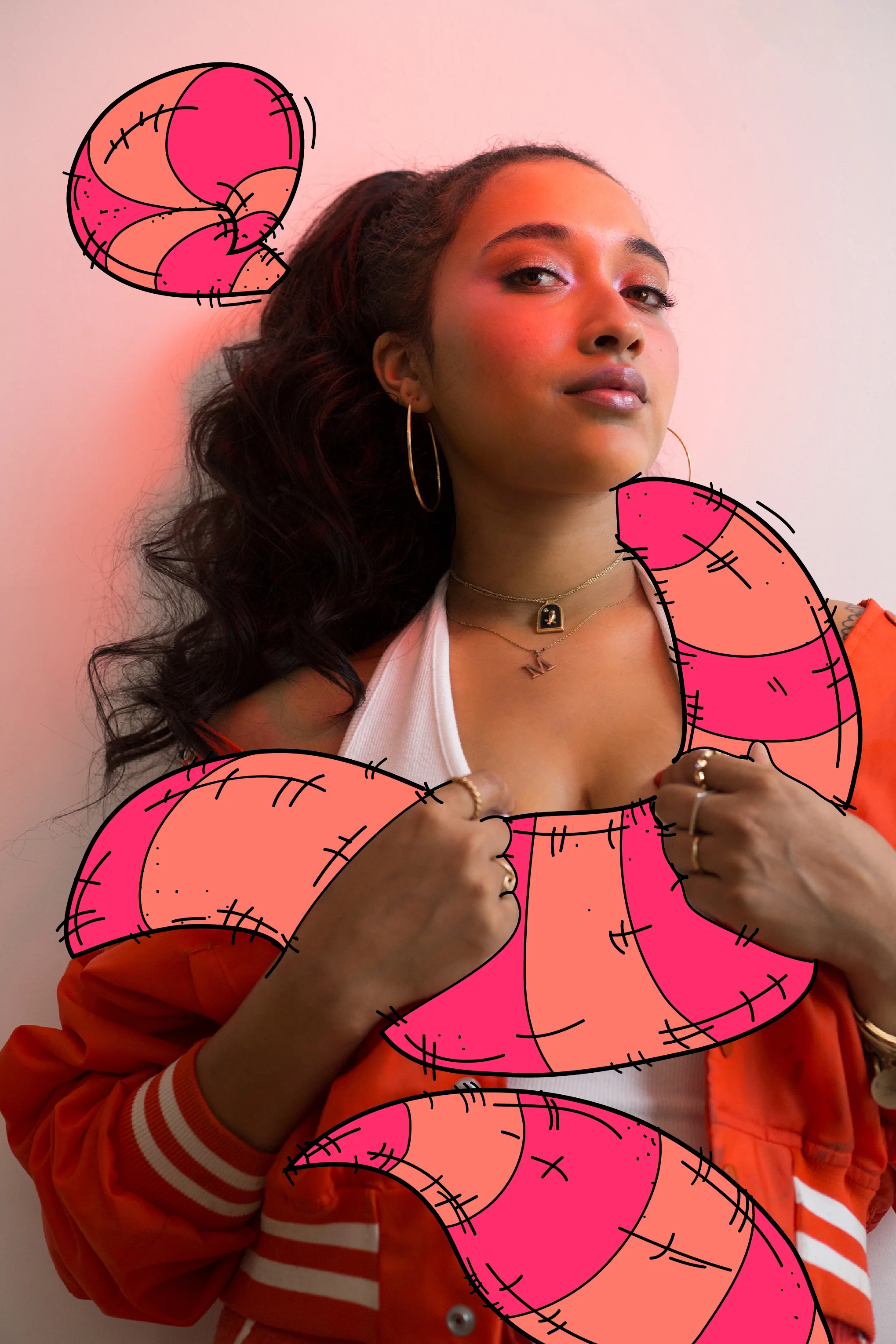—photo by Jiayue Yu | makeup by Mollie Akhavan | Illustration by Mia Lee