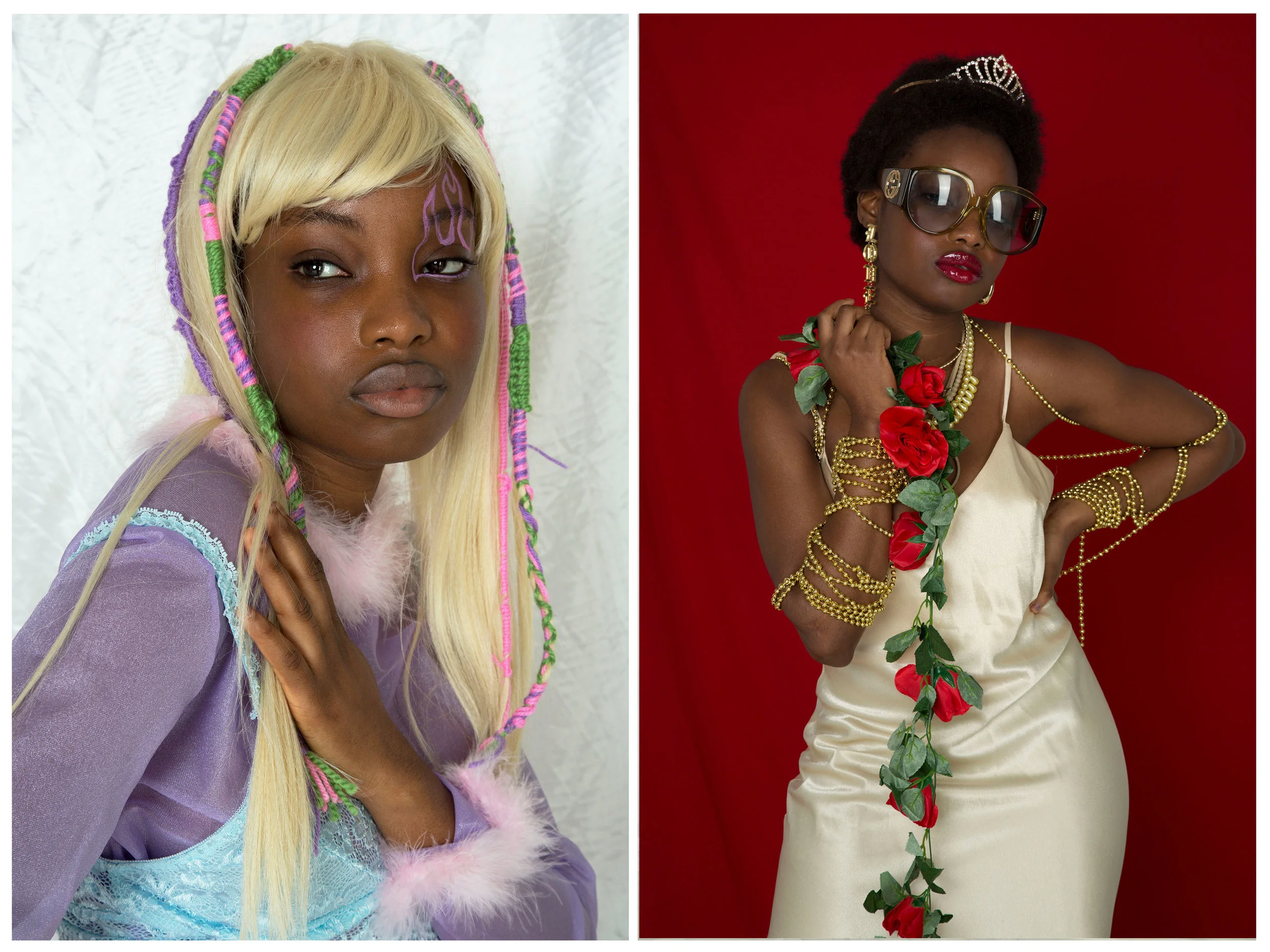 SUNGLASSES by Gucci and DRESS 00sgarms, EARRINGS stylist's own