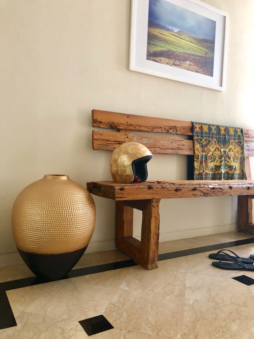 oversized gold/black vase