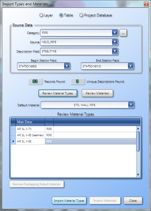 Copy of Import Material Types