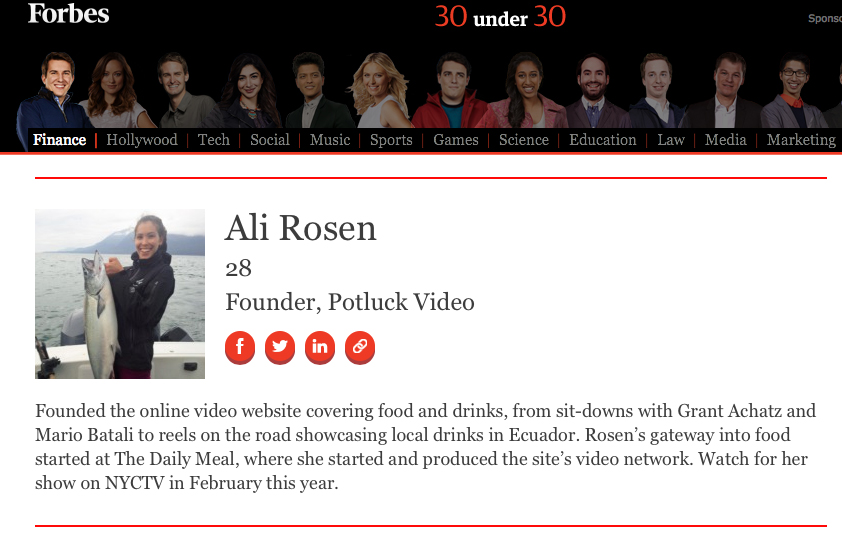 Forbes 30 Under 30 - Ali Rosen