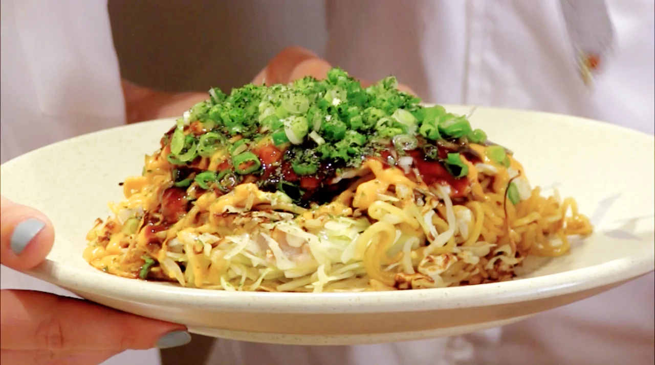 Building a Savory Japanese Pancake (Okonomiyaki)