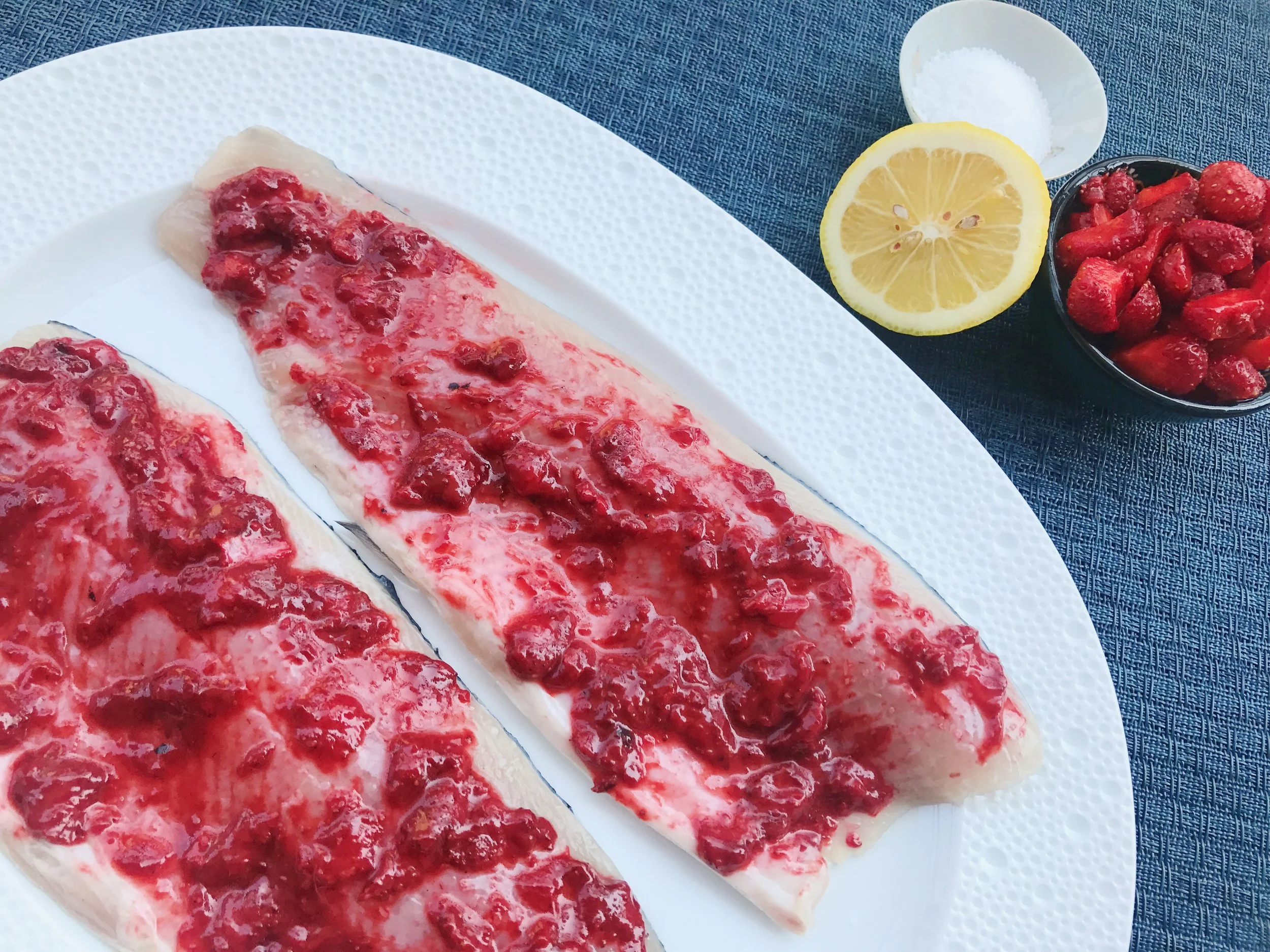 Strawberry Vinegar Glazed Fish