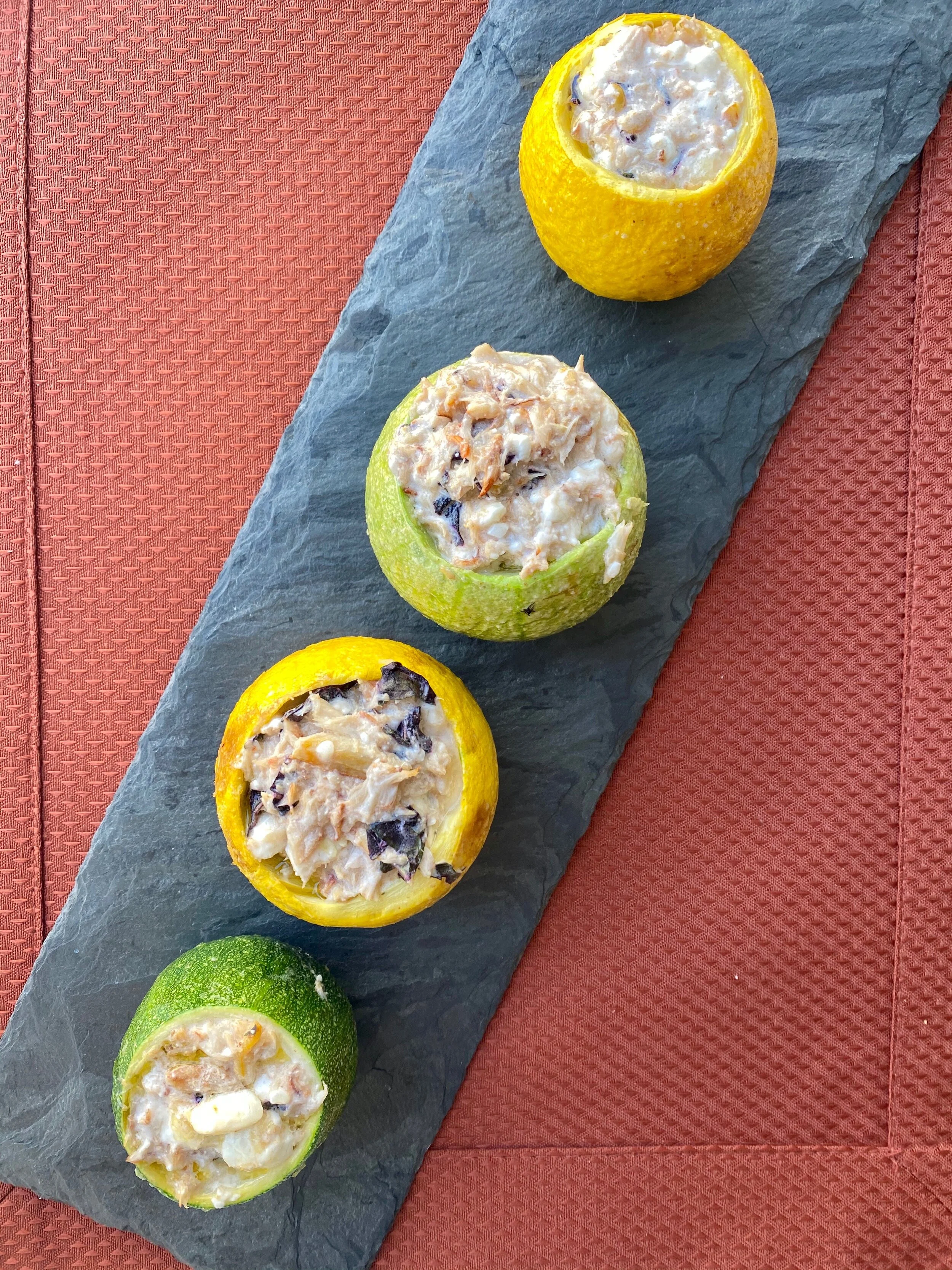 Crab in Summer Squash Bowls
