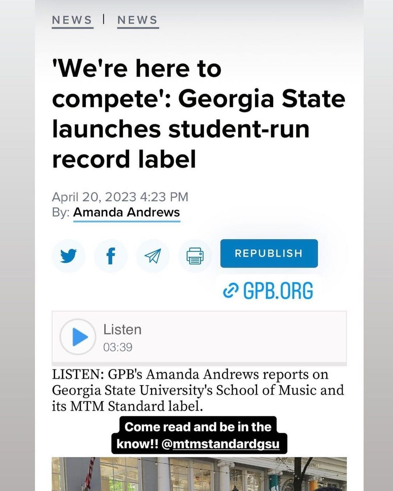 &bull; @mtmstandardgsu on @gpbnews @georgiastatemusic @gsuarts