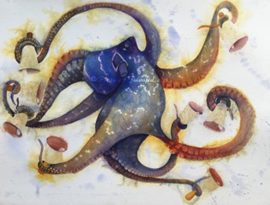 Tako Bell: Tako is the Japanese word for Octopus, this painting is still a work in progress.