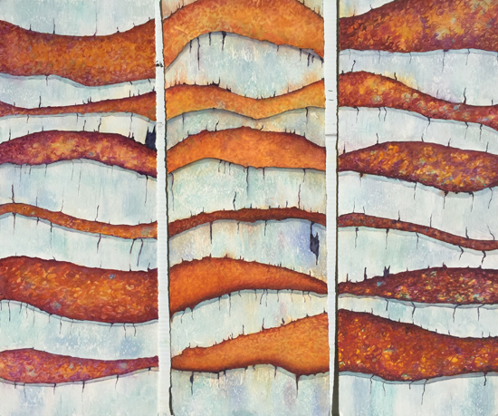 Still a work in progress. It's a triptych, meaning in three pieces, still needs some love.