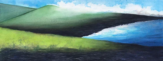 “Deep, Wide, and Spacious” is the title of this painting, now on exhibit at Tiffany’s Art Agency in Hawi