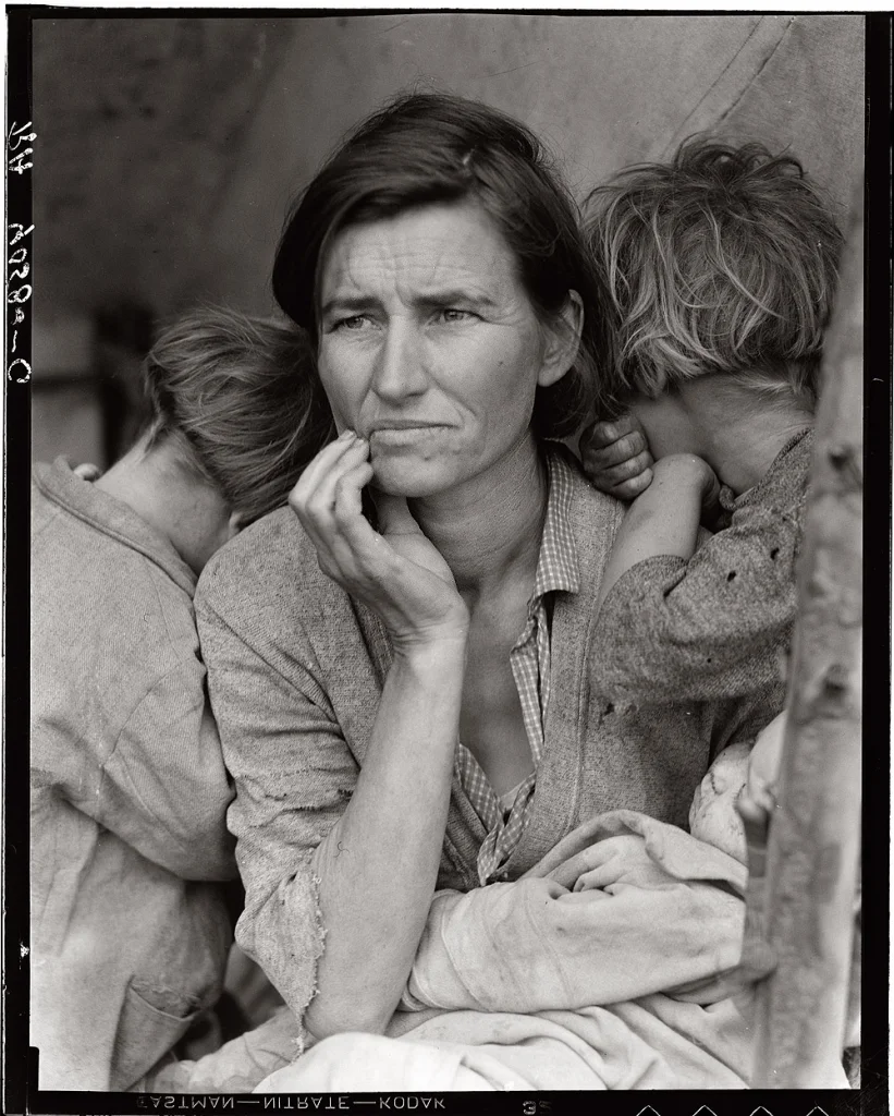 'Migrant Mother' - Florence Owens Thompson, 1936; photograph by Dorothea Lange