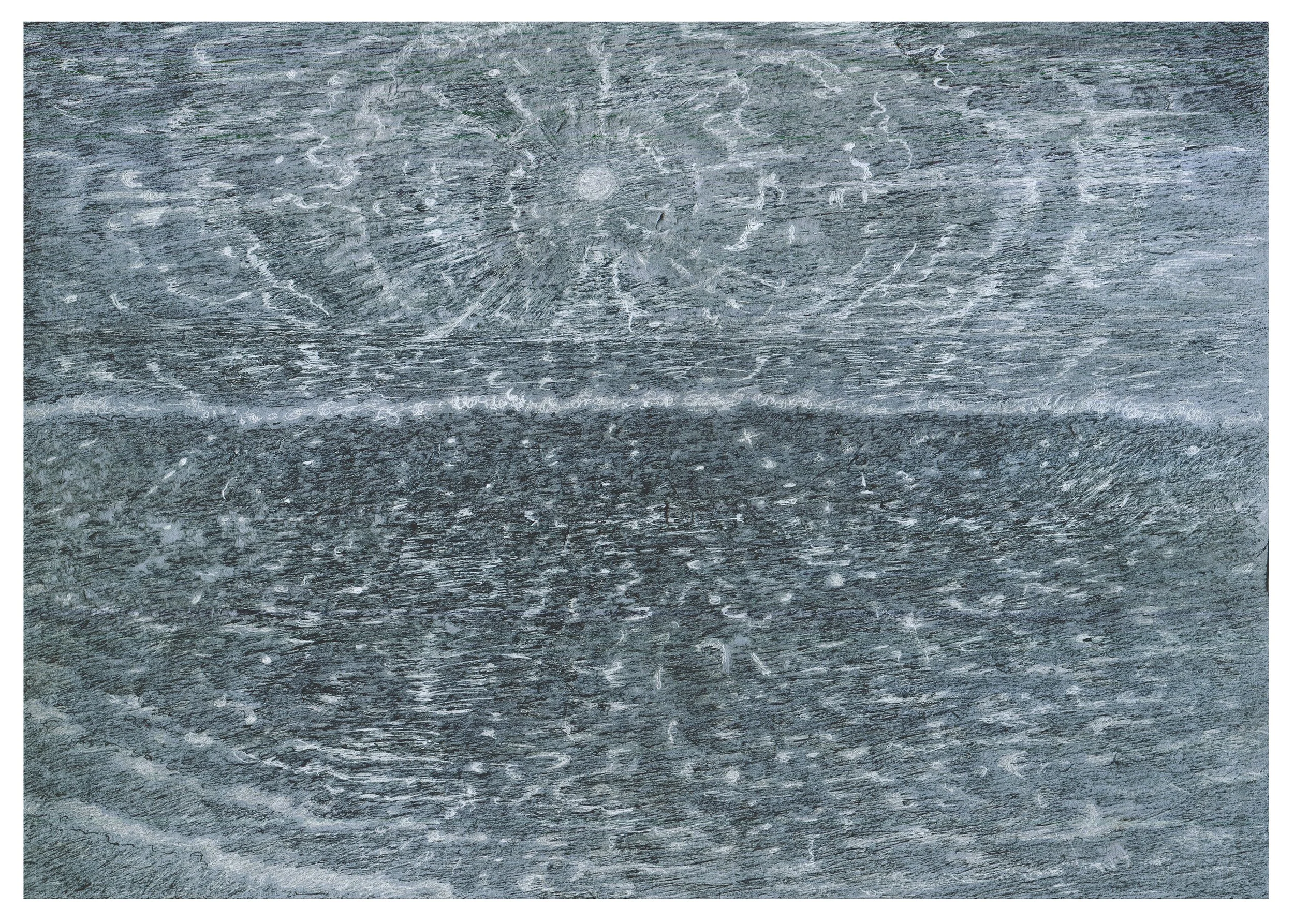   Ink on blue paper, 11 × 7 3/4 inches, 2025 