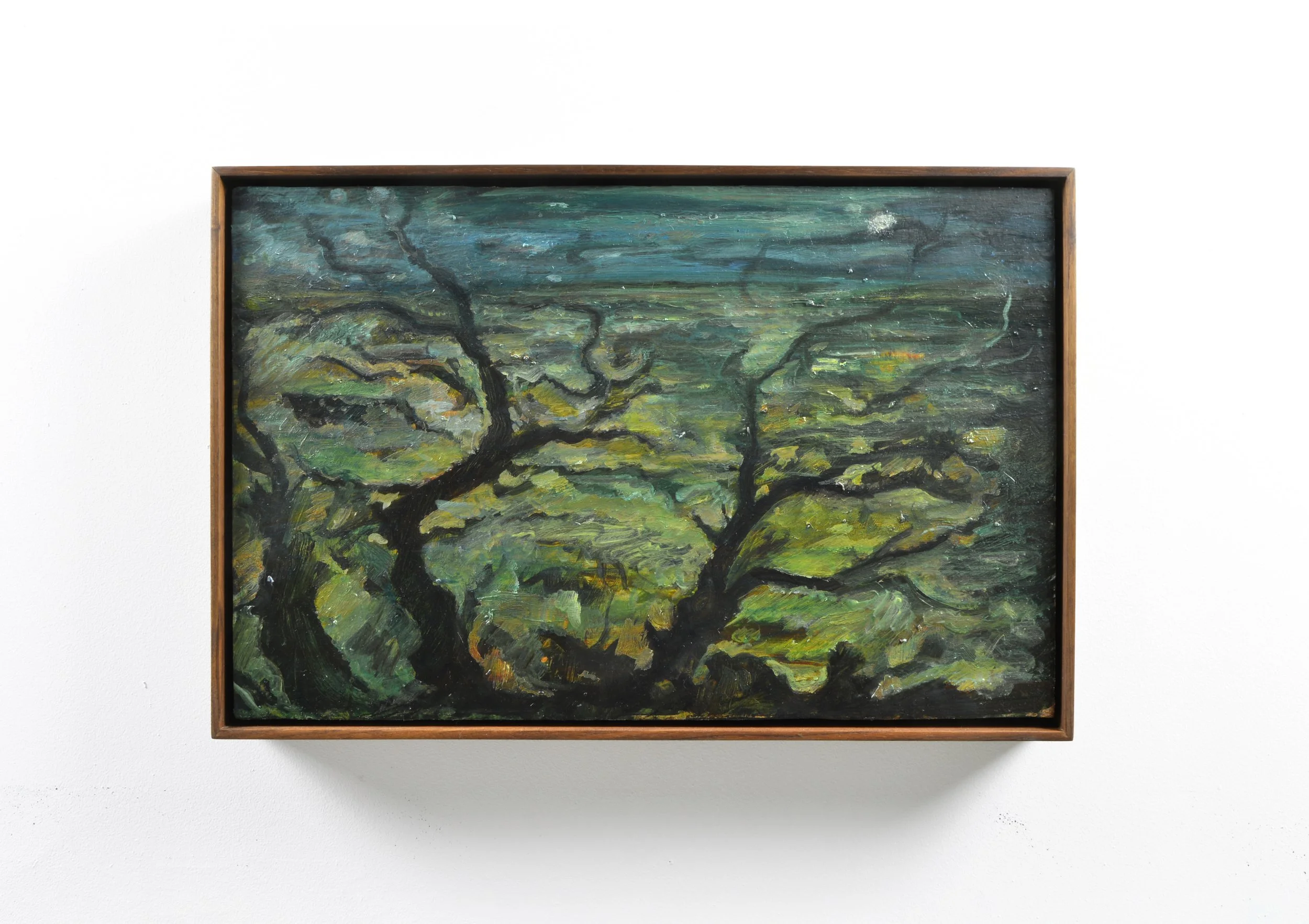   Lucid dreaming   oil on canvas panel in artist walnut frame, 20 x 13 inches, 2025 