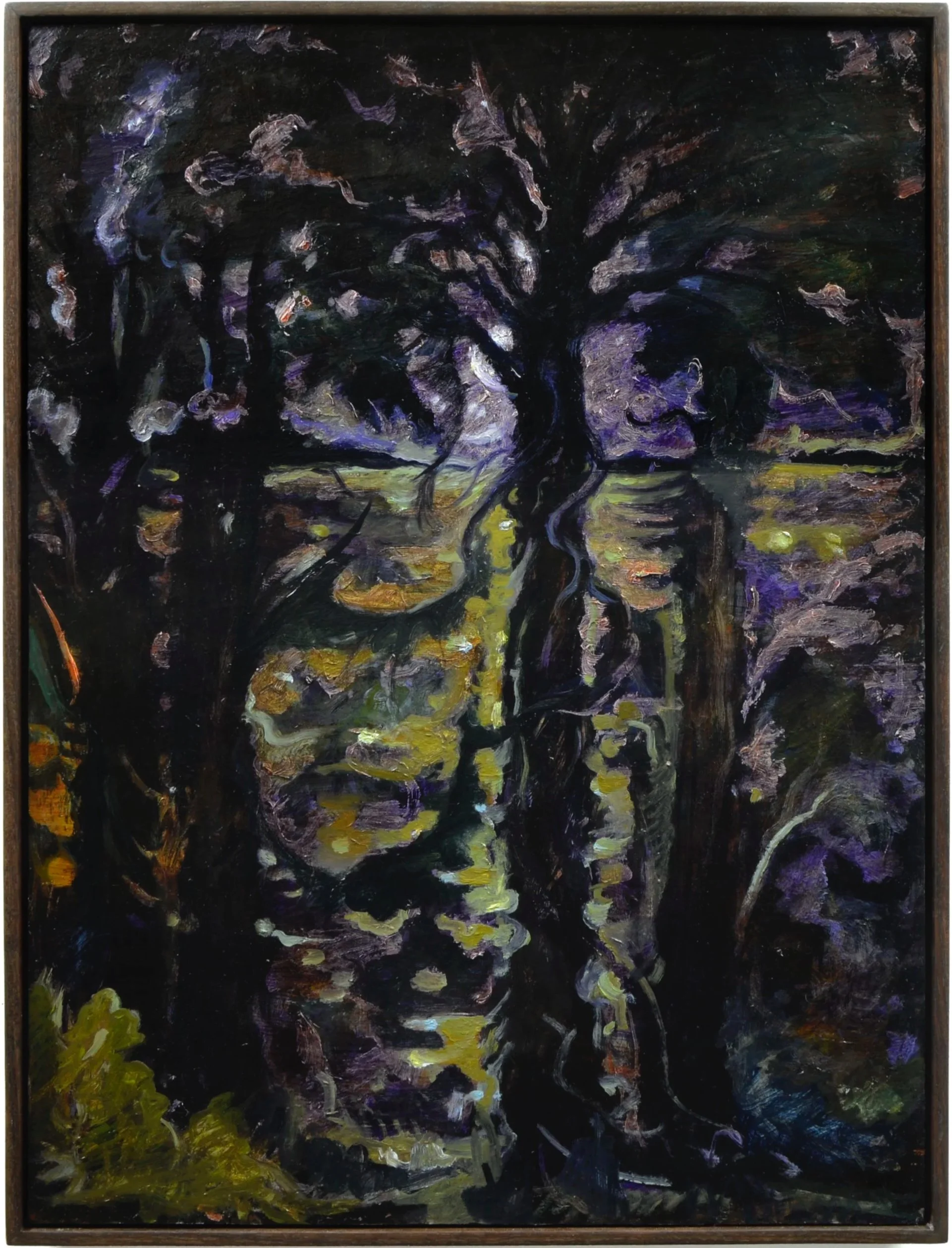   Moonrise   oil on canvas panel in artist walnut frame, 2026 