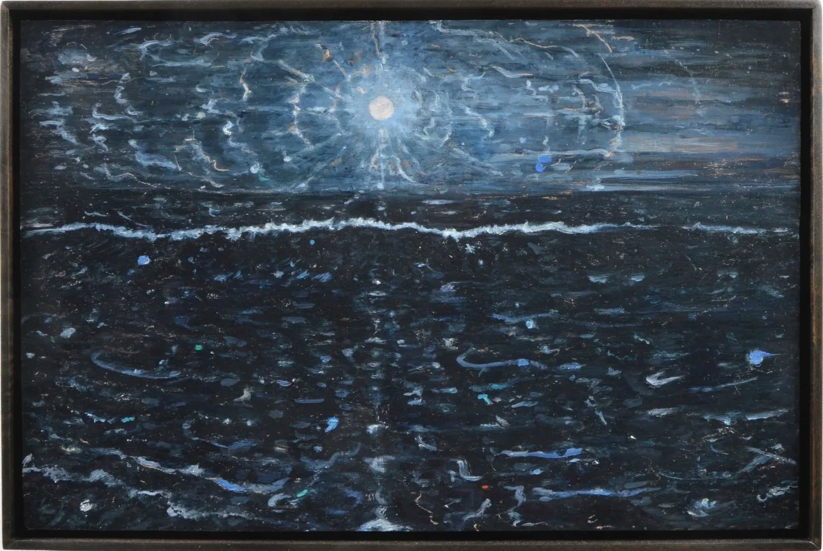   Wave   oil on canvas panel in artist walnut frame, 20 x 13 inches, 2025 