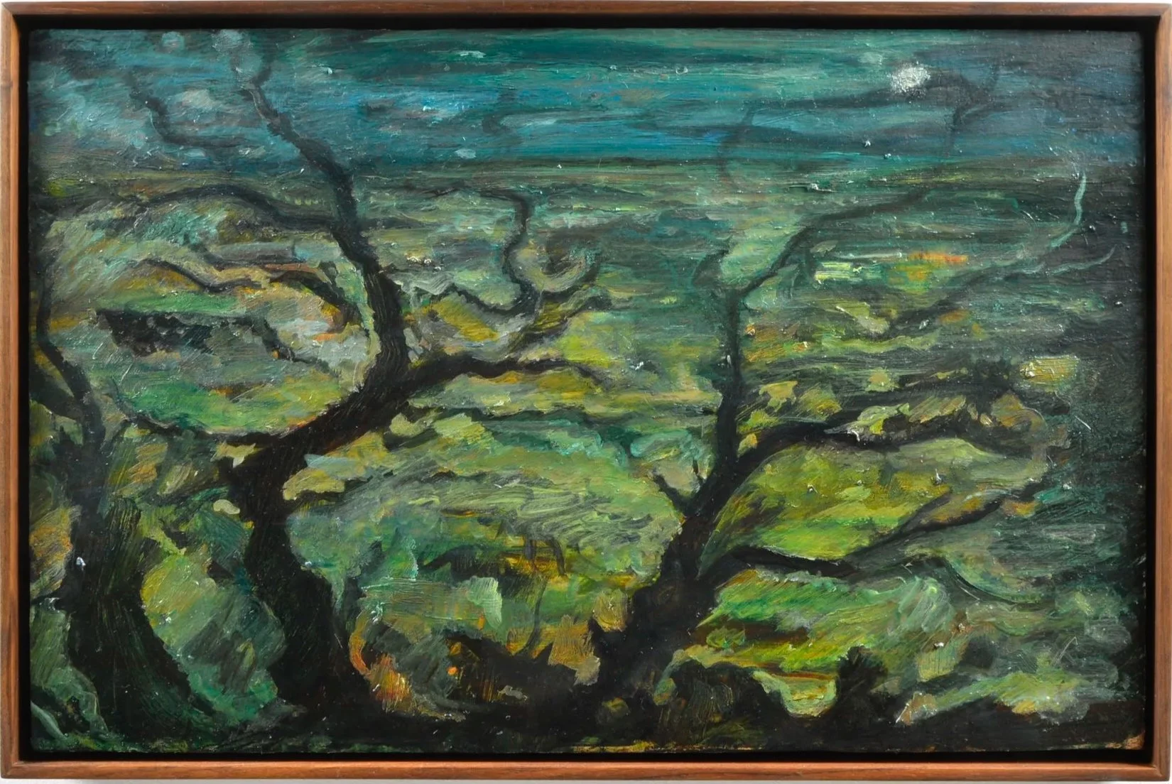   Lucid dreaming   oil on canvas panel in artist walnut frame, 20 x 13 inches, 2025 