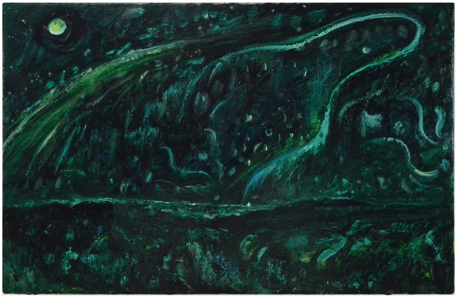   Web of midnight   Oil on canvas panel, 17 x 11 inches, 2024 