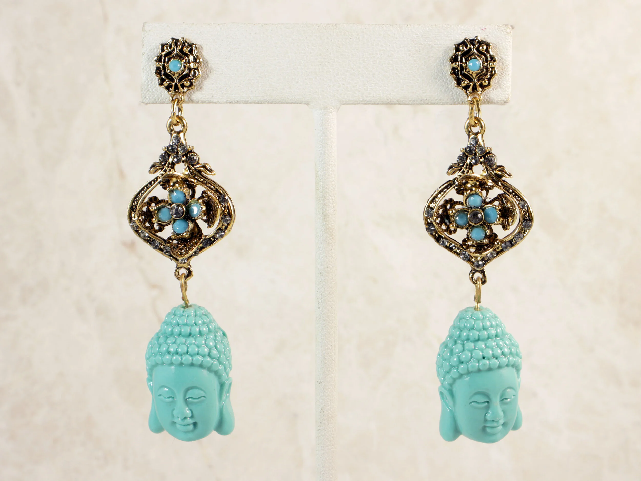 Lalique Buddha Earrings