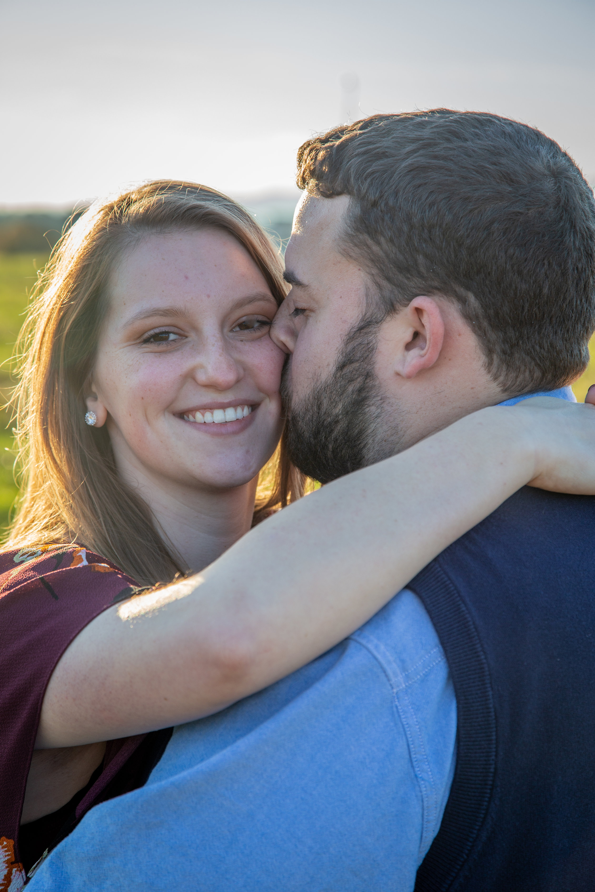 Sunset-Roanoke-shakers-field-flare-airport-love-together-virginia-photography-shoot-together-smiling