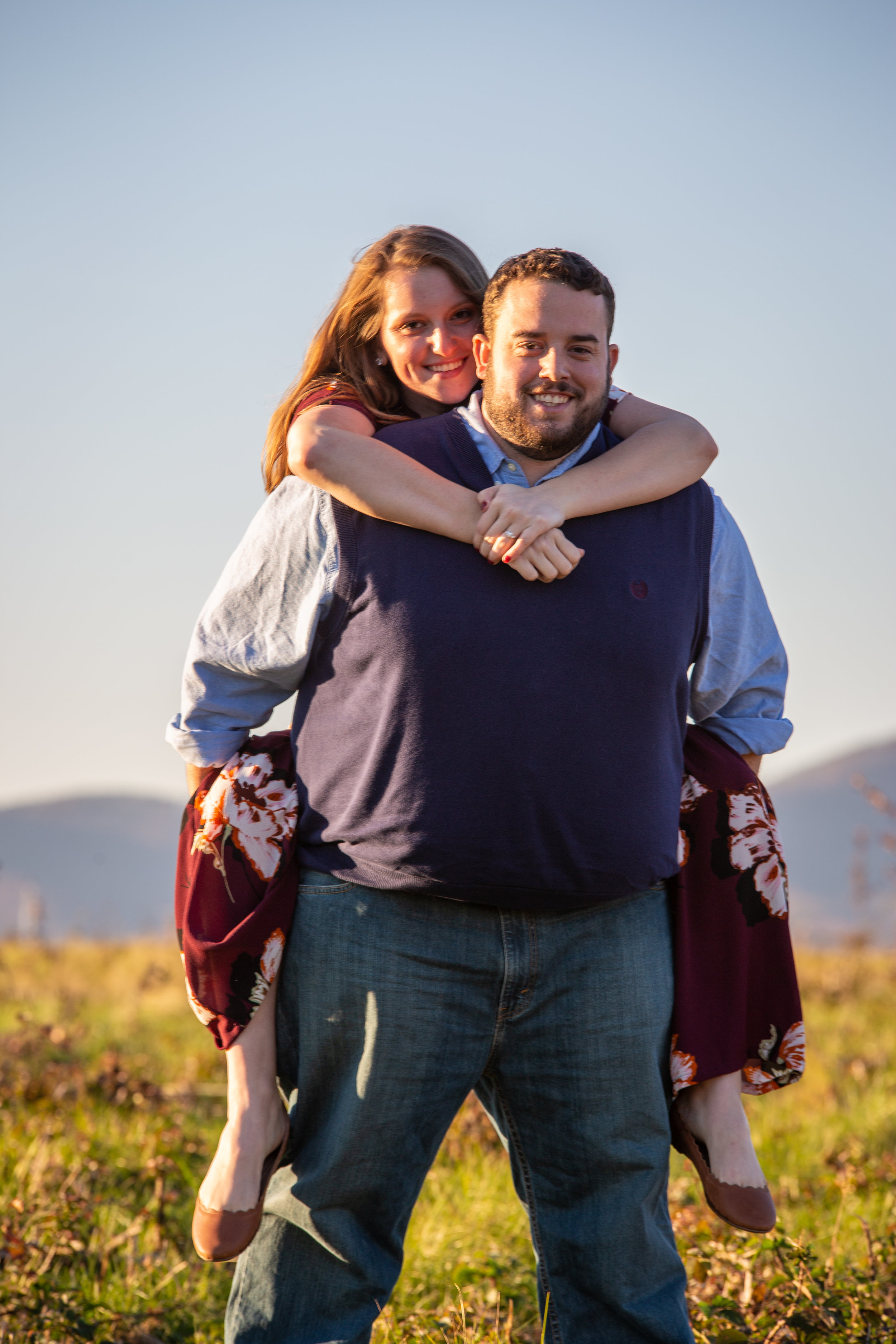 Sunset-Roanoke-shakers-field-flare-airport-love-together-virginia-photography-shoot-together-piggyback