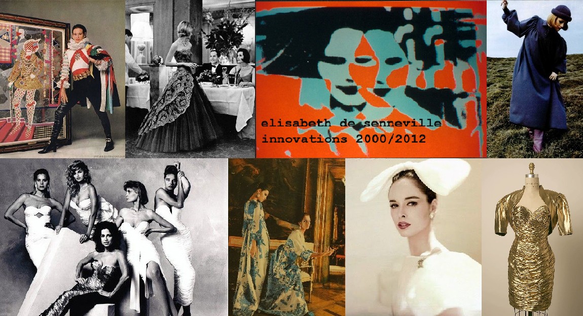 Top row: Adolfo, Carven, Elisabeth de Senneville, Dorothee Bis. Bottom row: Vicky Tiel, Valentino, Adolfo, Vicky Tiel