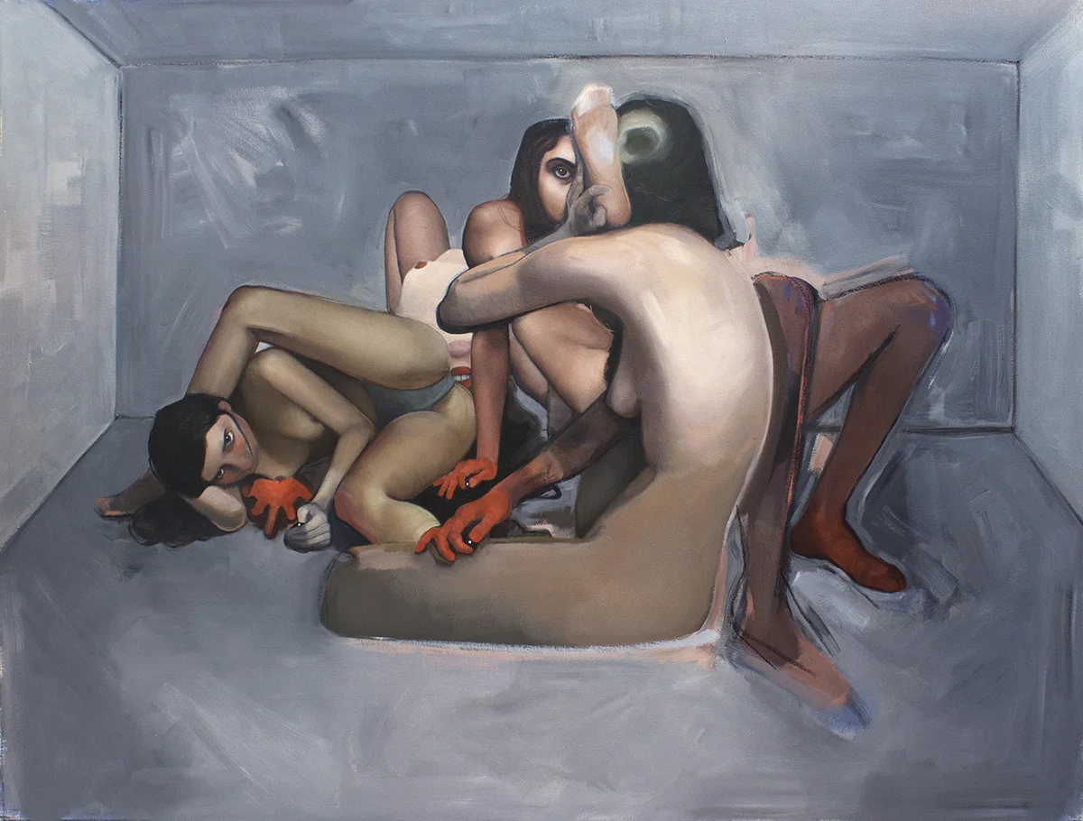 Bluebeard 60 x 80" 2017 Oil & Charcoal on Canvas