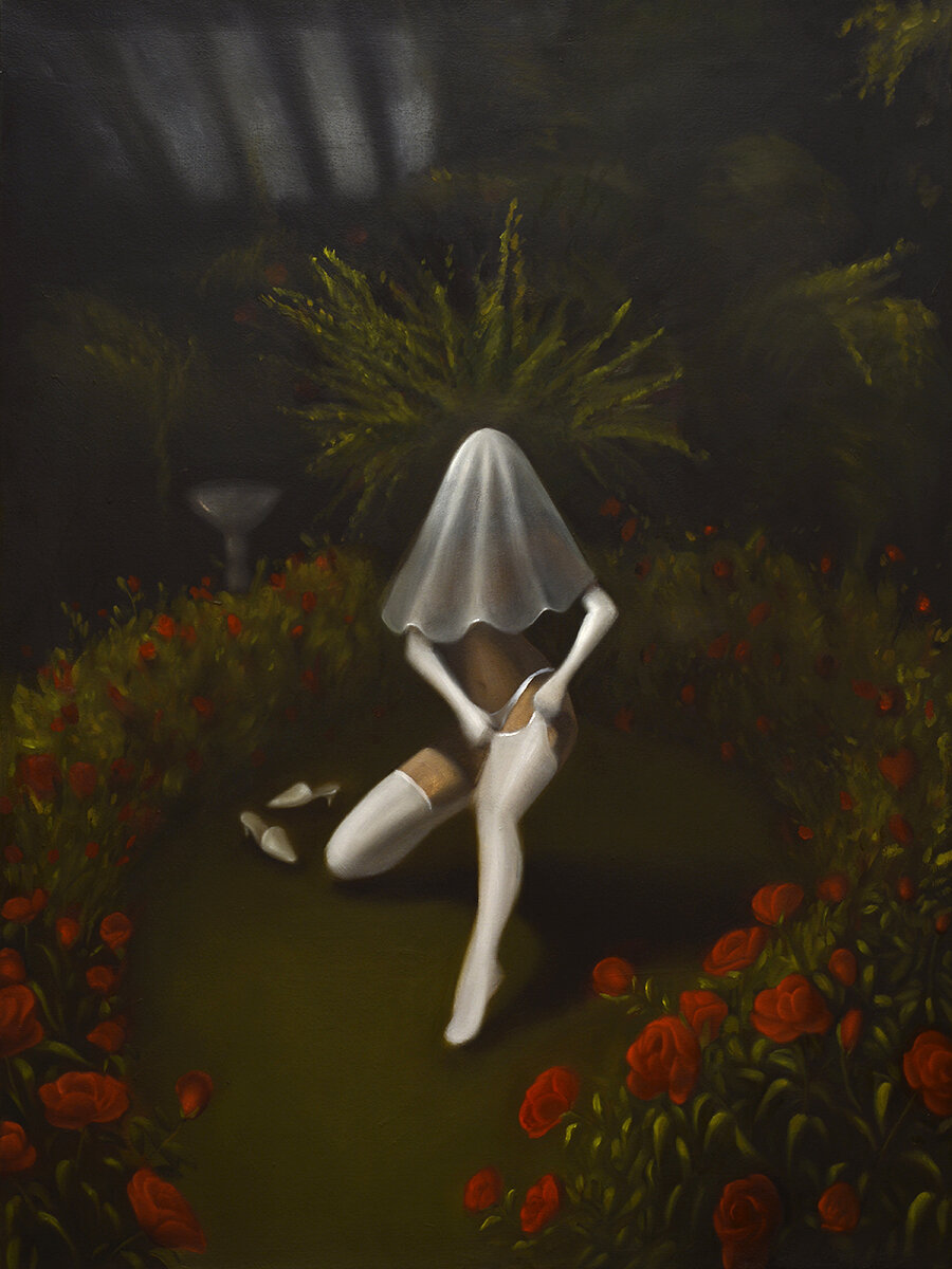   The Space Beneath the Rose Garden   40x30in  oil on canvas  2019 