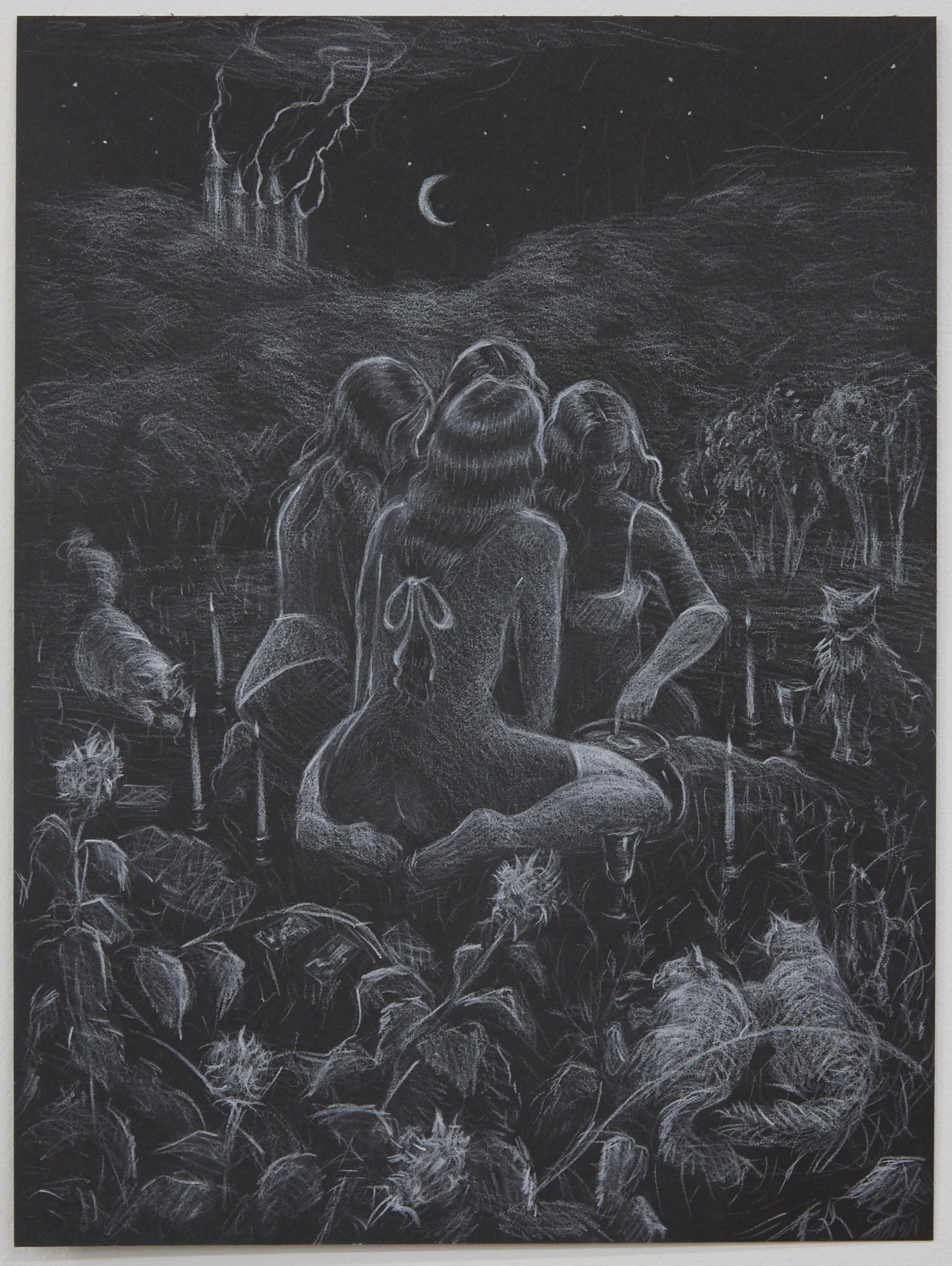   Sympathetic Magic (Waning Crescent),  12x9”, charcoal on paper, 2022 