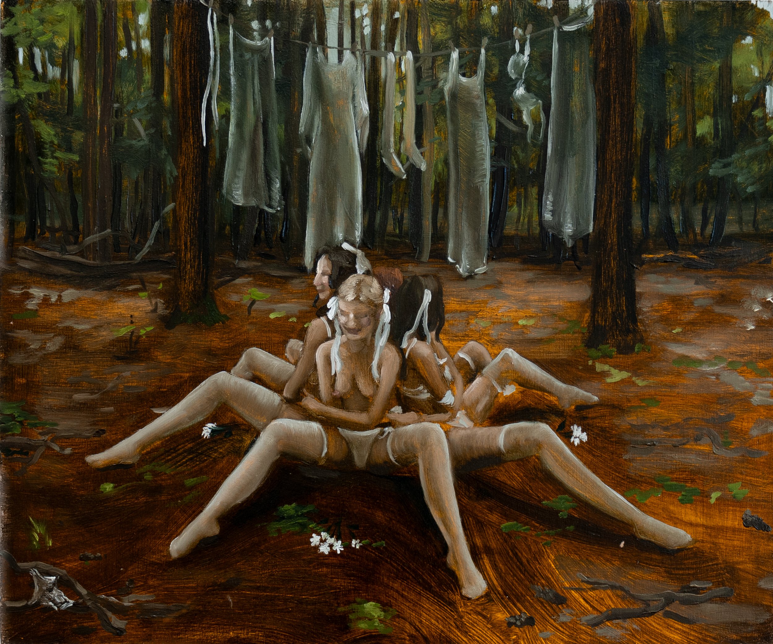   Study for Eight-Legged Ritual , 2024, Oil on panel, 10 x 12 in, 25.4 x 30.5 cm 